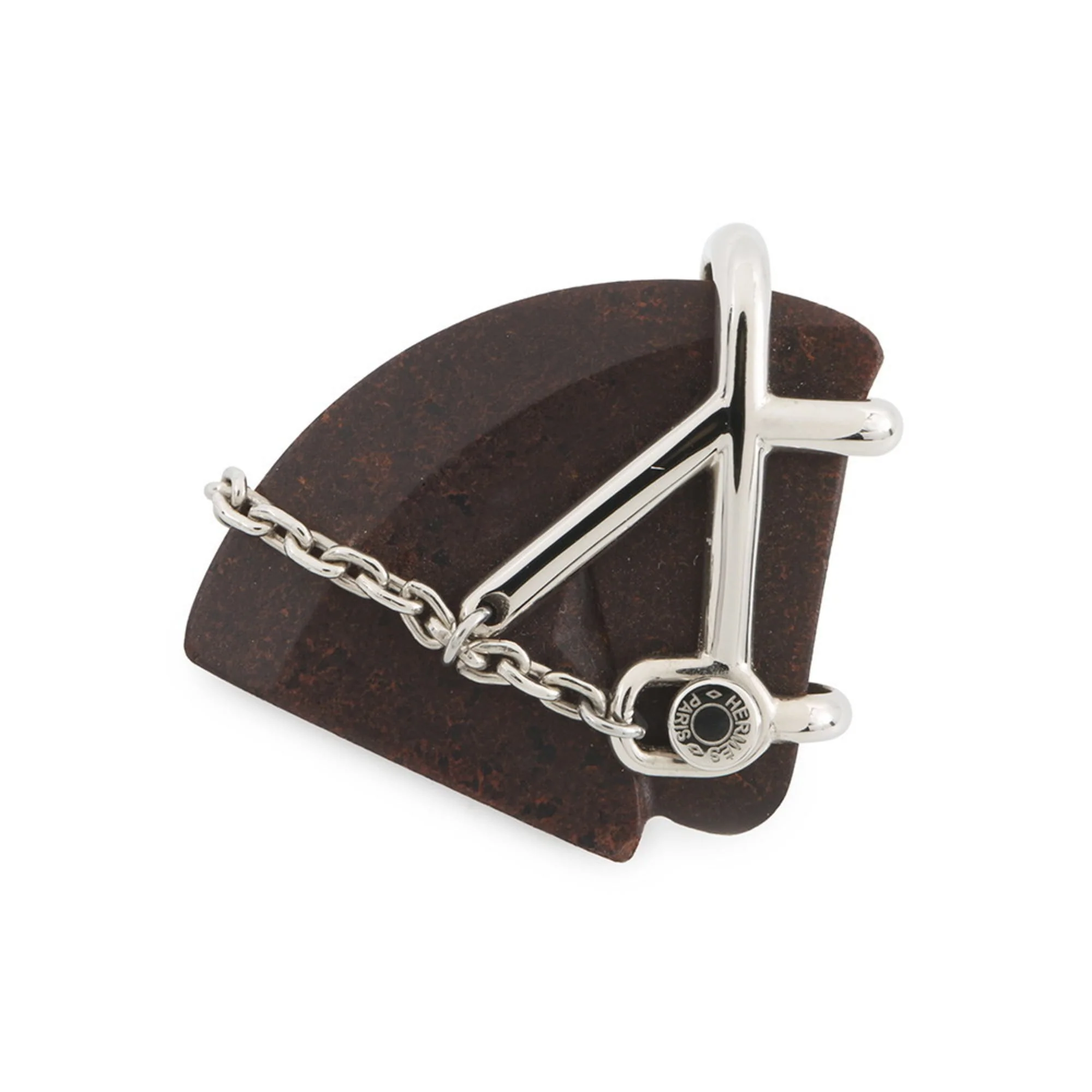 Cheval Brooch Metal Brown Vulcanium