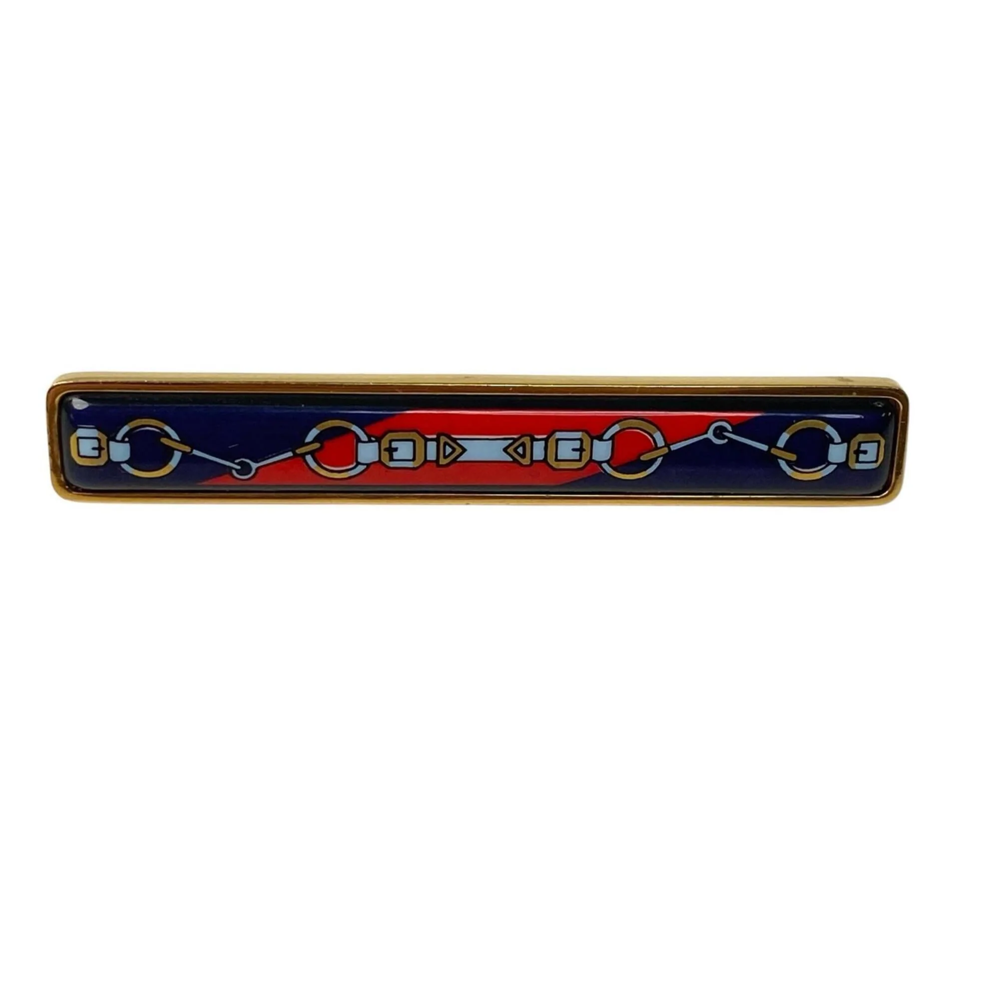 Tie Pin Cloisonné And Enamel Gold And Navy Brooch