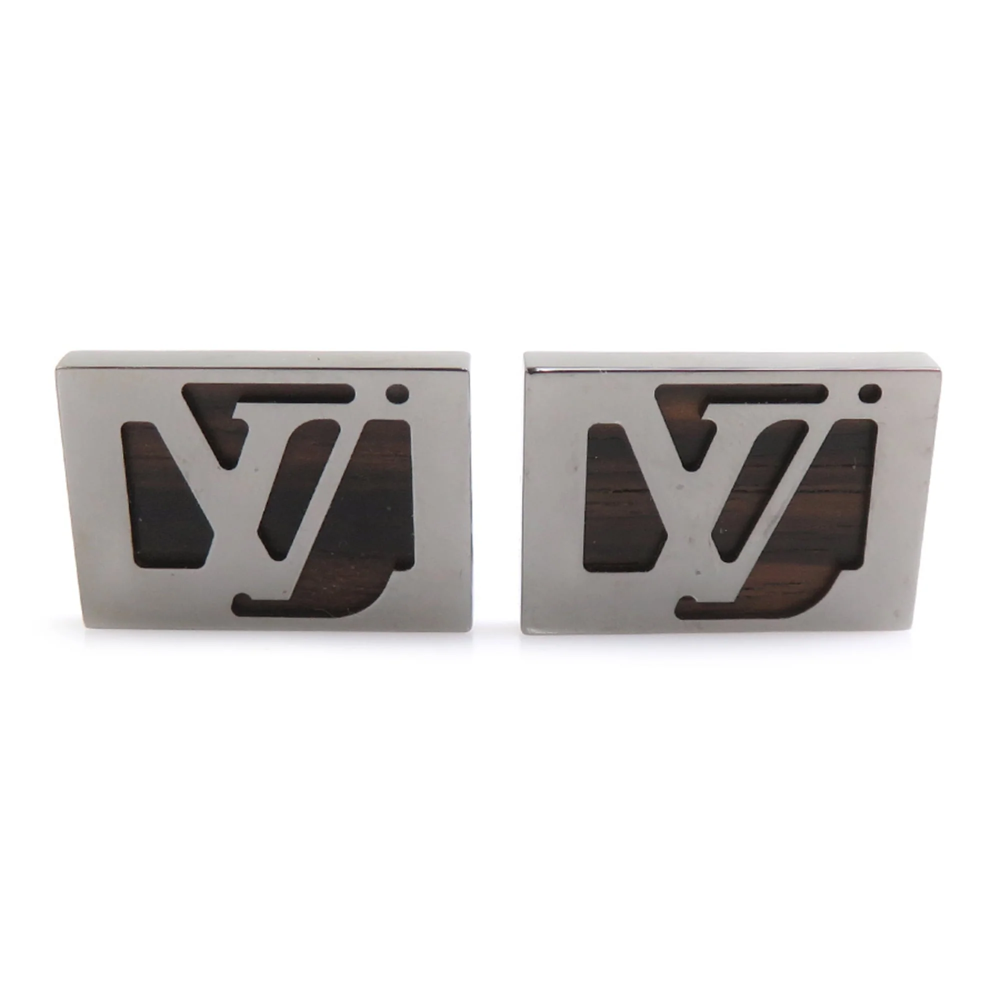 Cufflinks Metal and Wood Brown and Gunmetal Bracelet