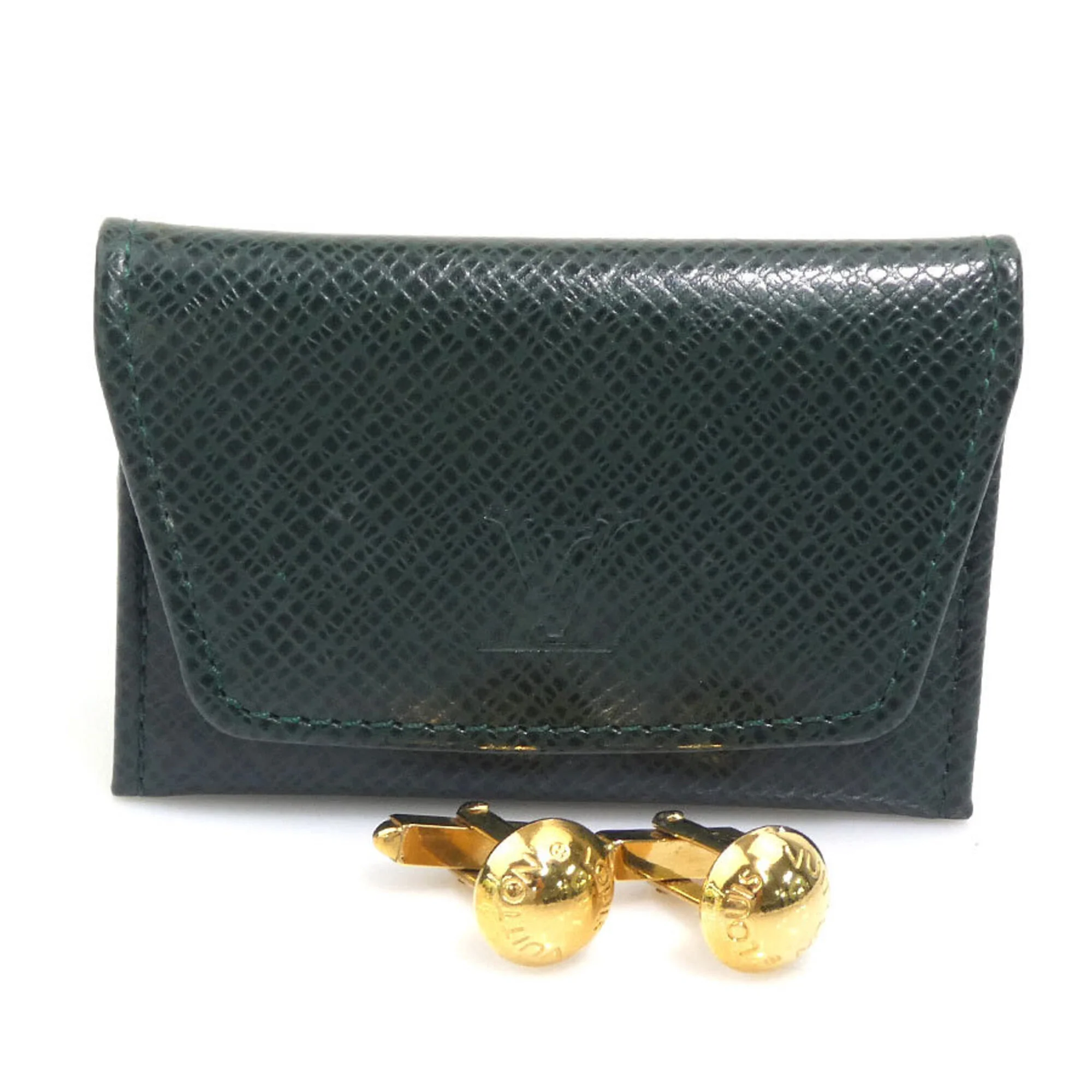 Cufflinks Metal Dark Green and Gold Bracelet - Image 7