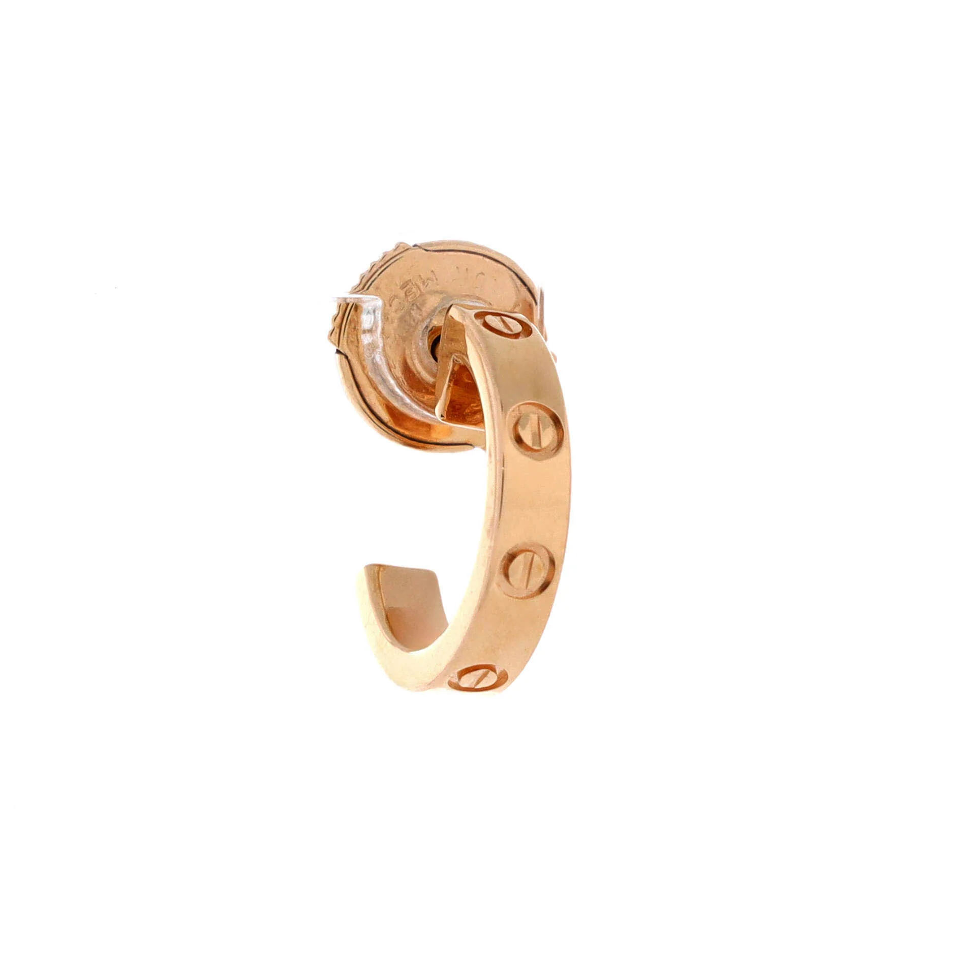 Love Hoop Earrings 18K Rose Gold Small - Image 2