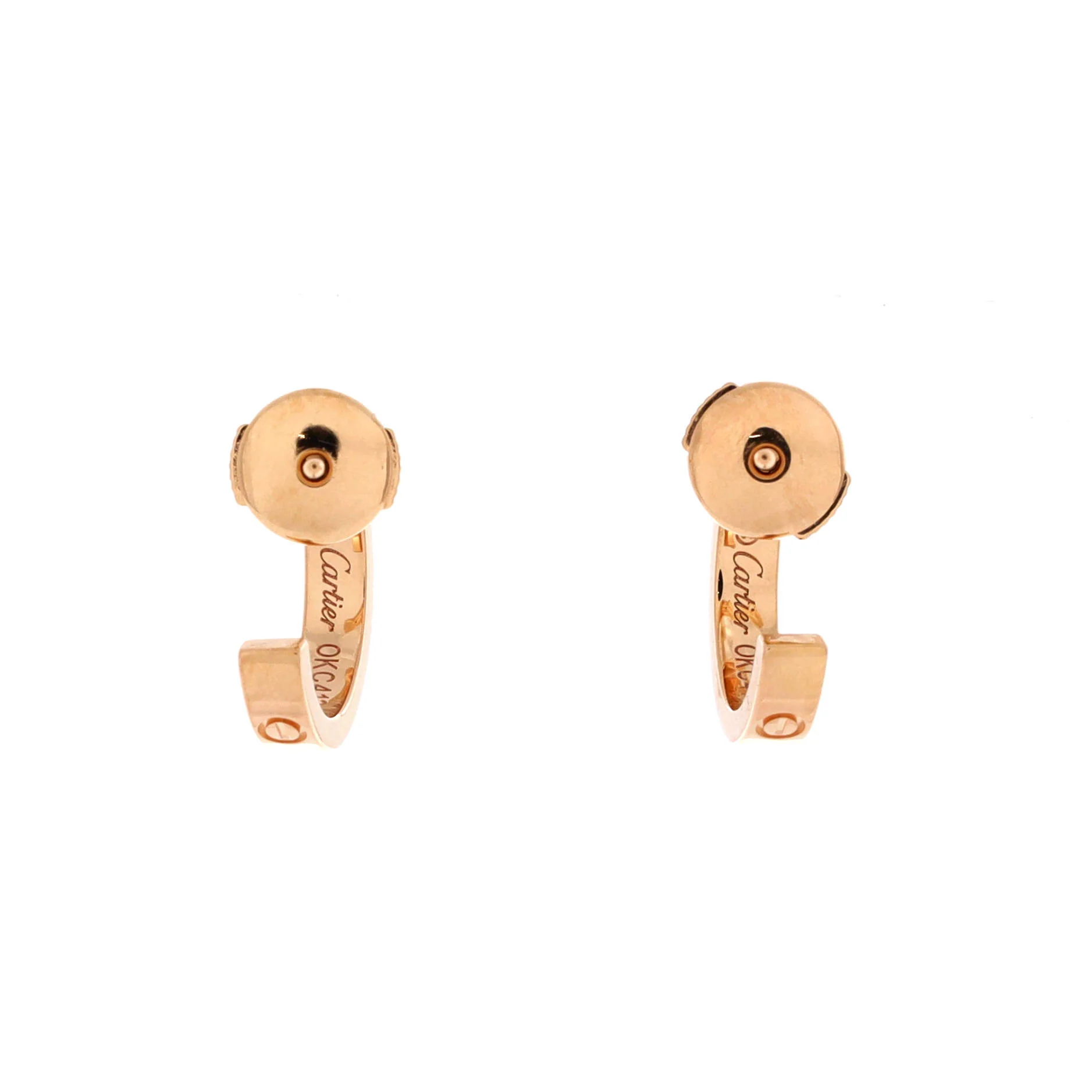 Love Hoop Earrings 18K Rose Gold Small - Image 3