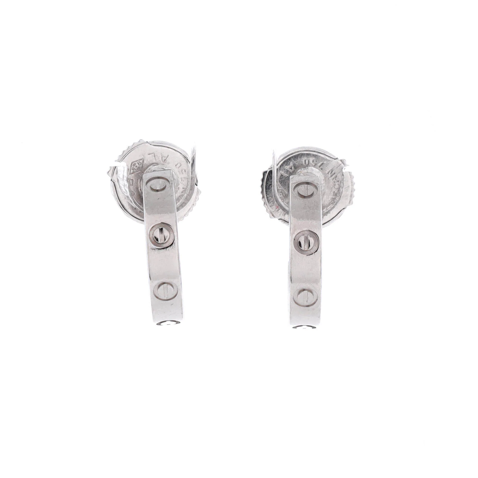 Love Hoop Earrings 18K White Gold Small