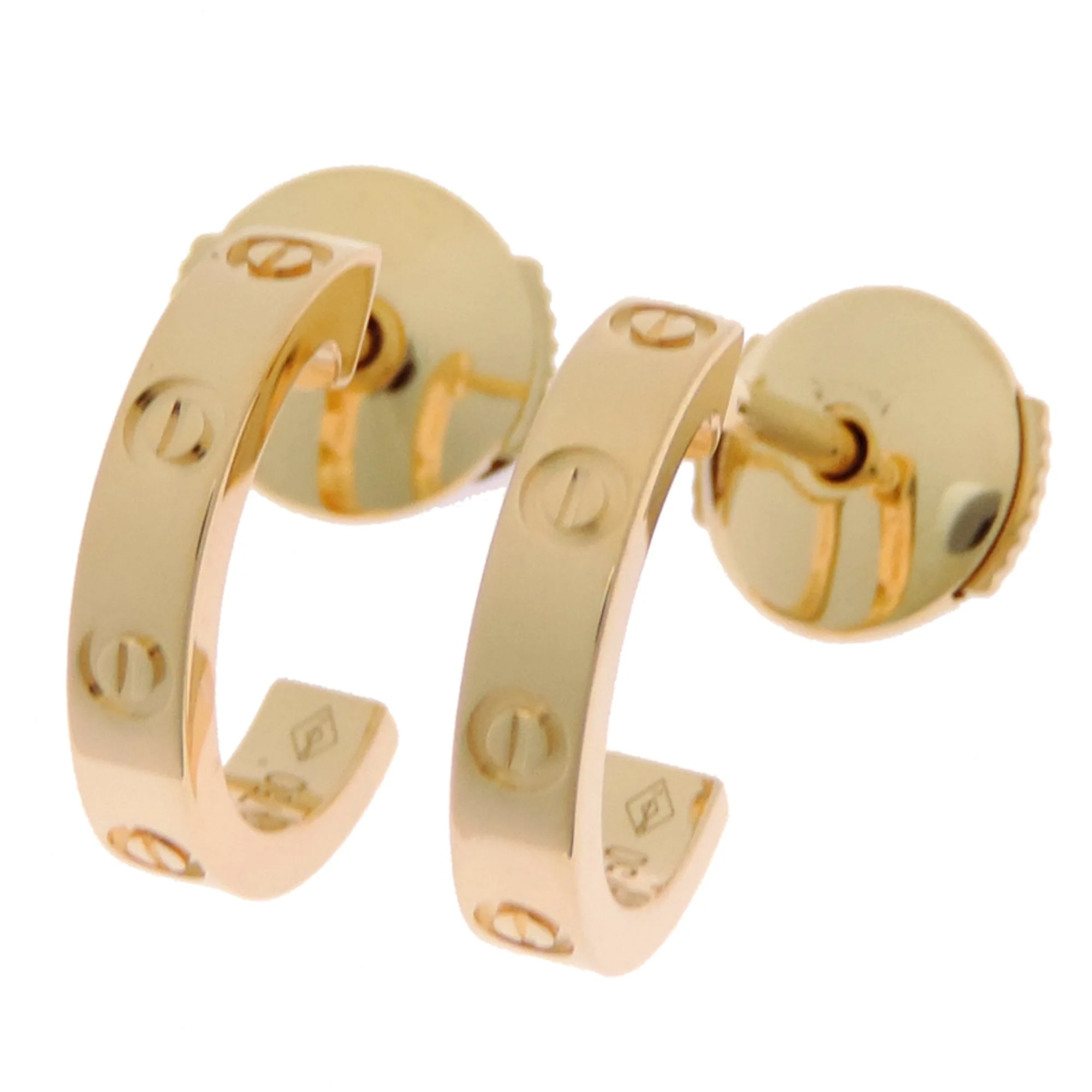 Love Stud Earrings 18K Yellow Gold Small 18K Yellow Gold - Image 2