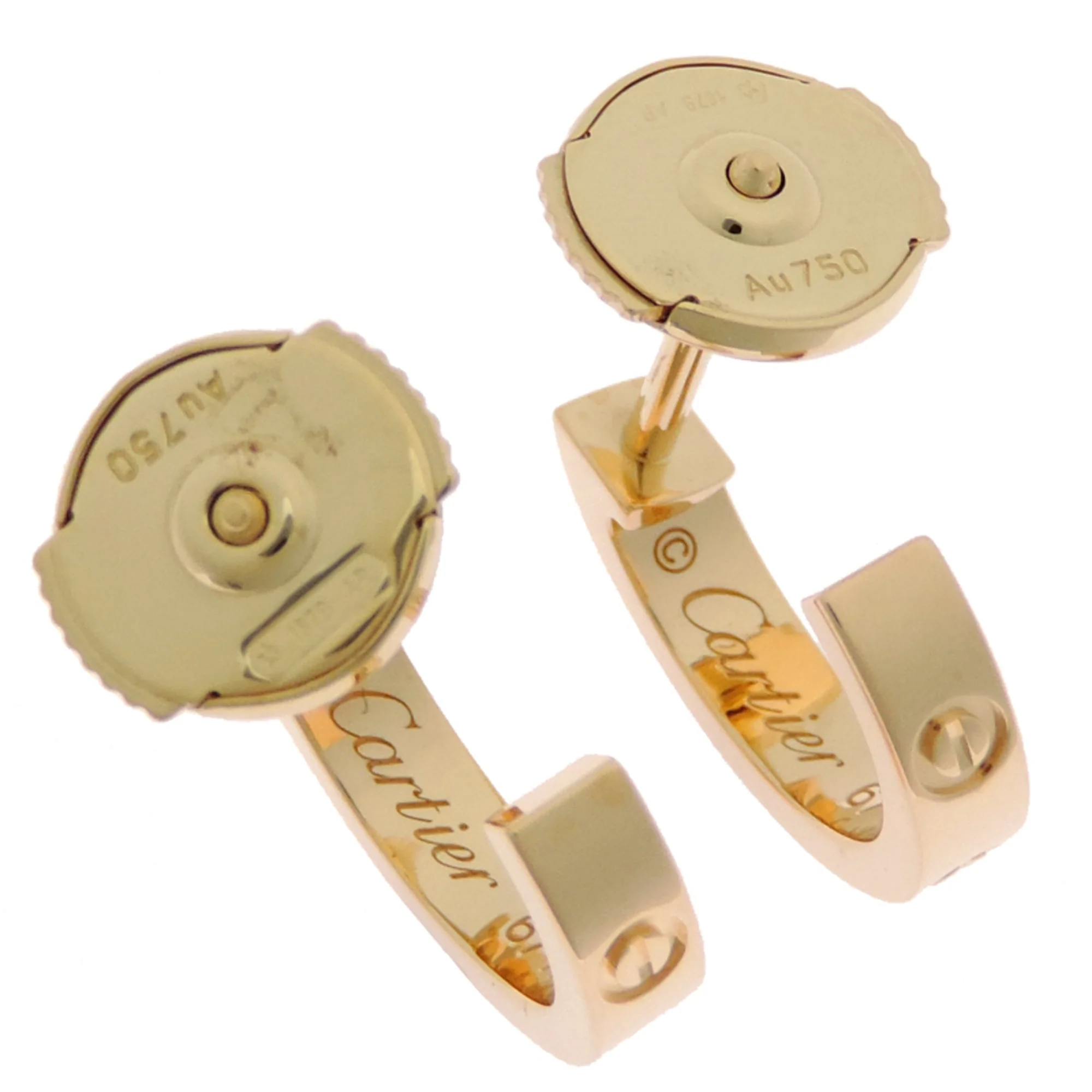 Love Stud Earrings 18K Yellow Gold Small 18K Yellow Gold - Image 3