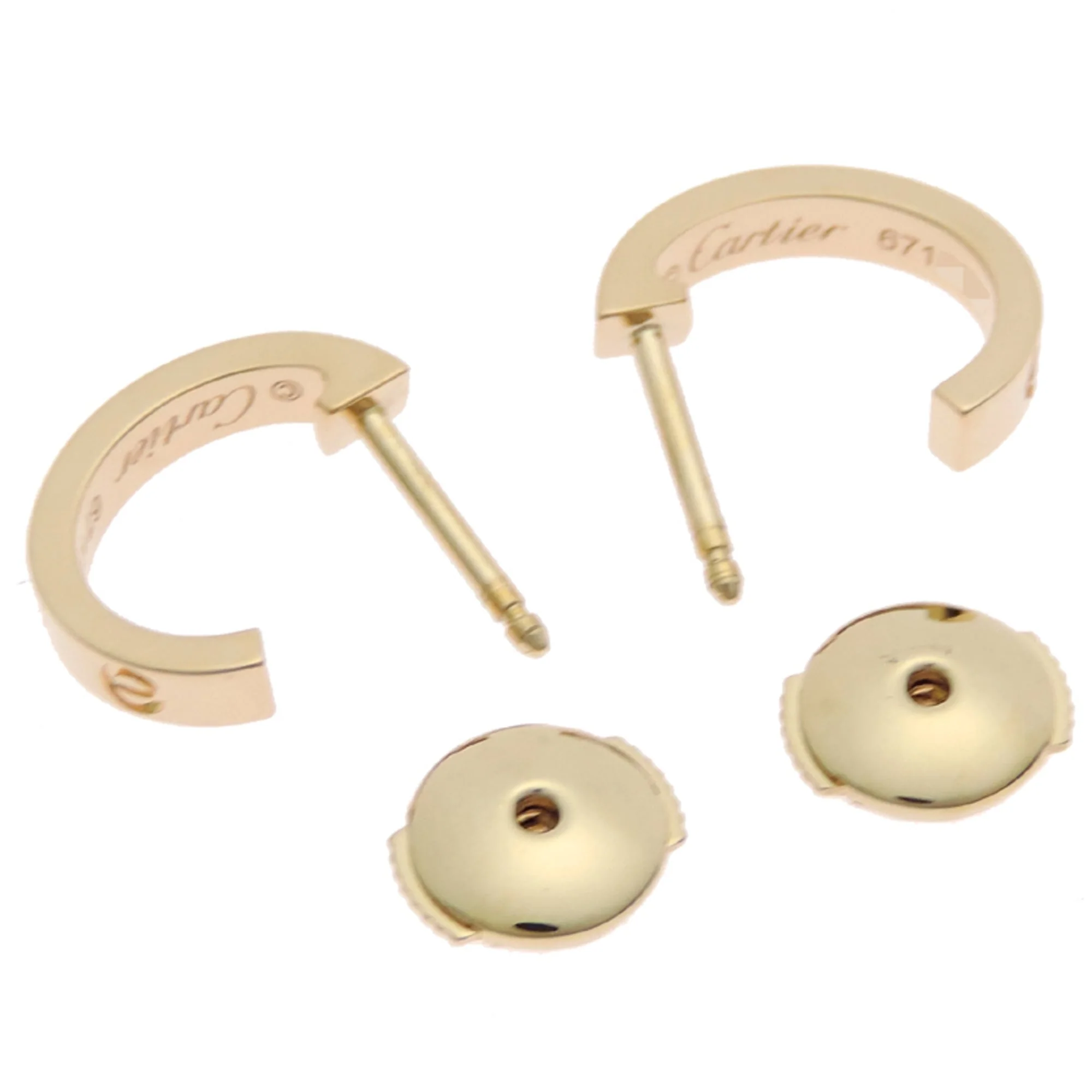 Love Stud Earrings 18K Yellow Gold Small 18K Yellow Gold - Image 5