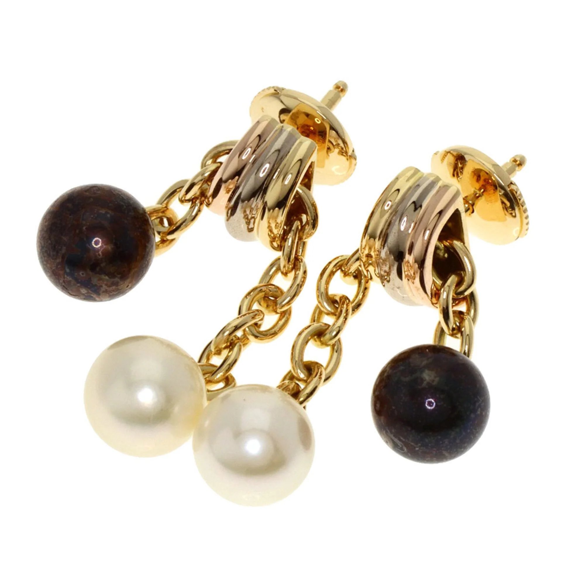 Trinity Earrings 18K Tricolor Gold