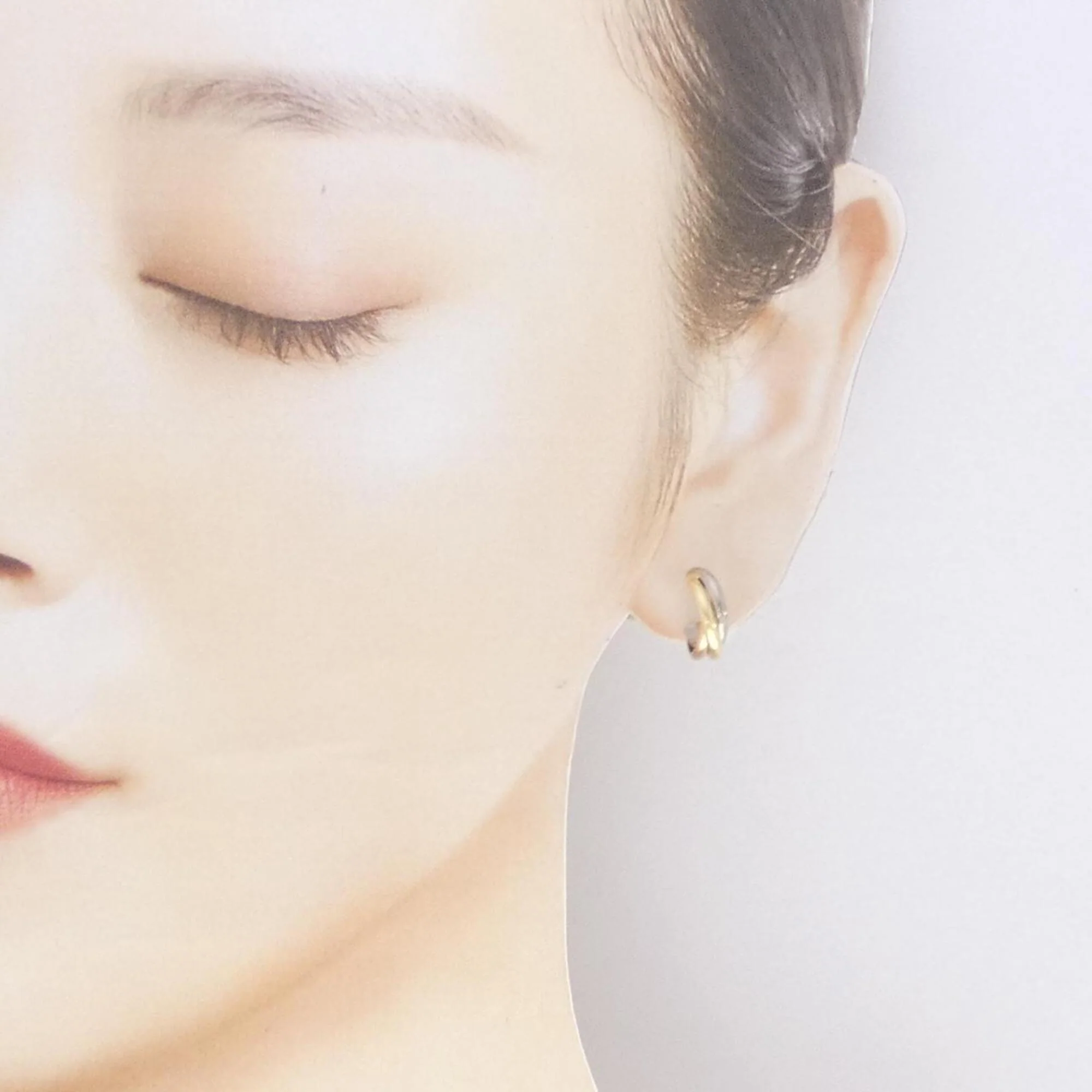 Trinity Earrings 18K Tricolor Gold - Image 4