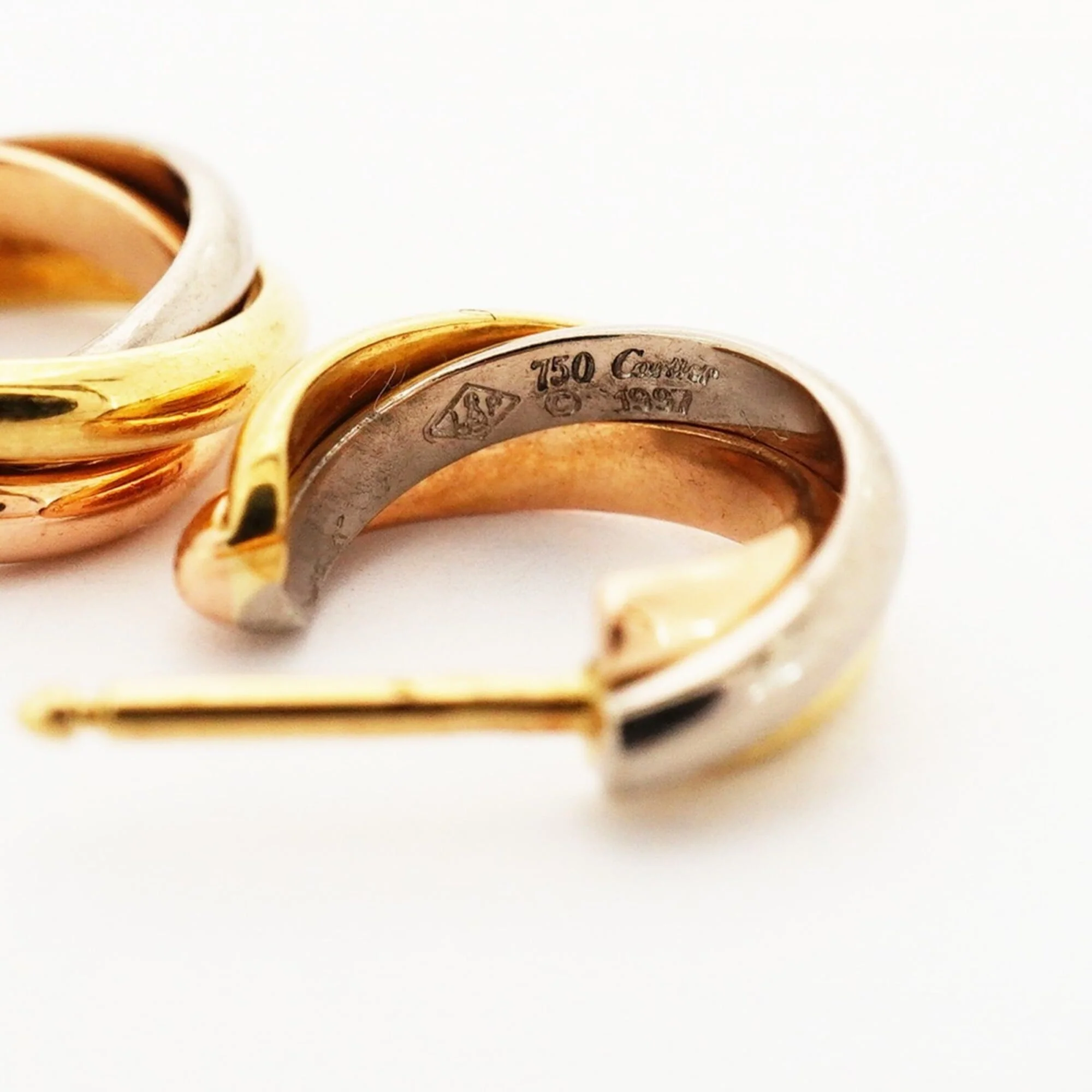 Trinity Earrings 18K Tricolor Gold - Image 4