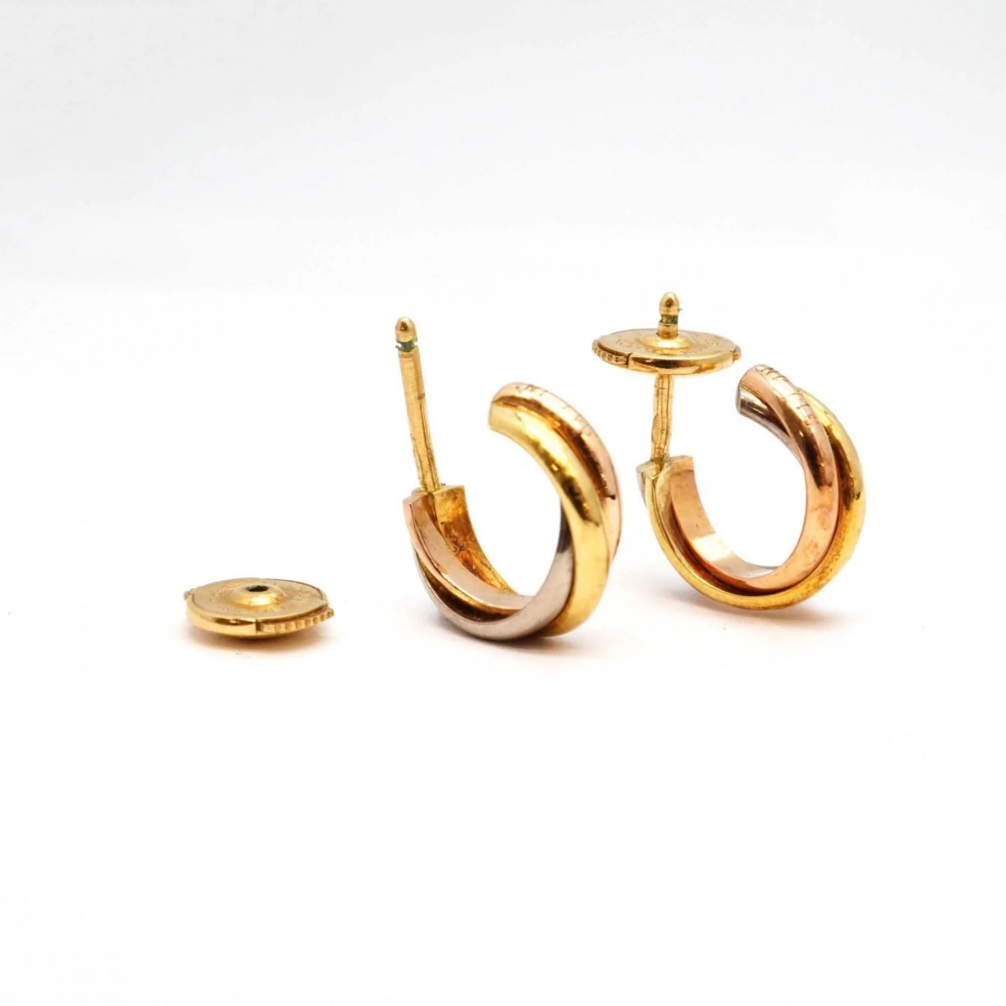 Trinity Earrings 18K Tricolor Gold - Image 3