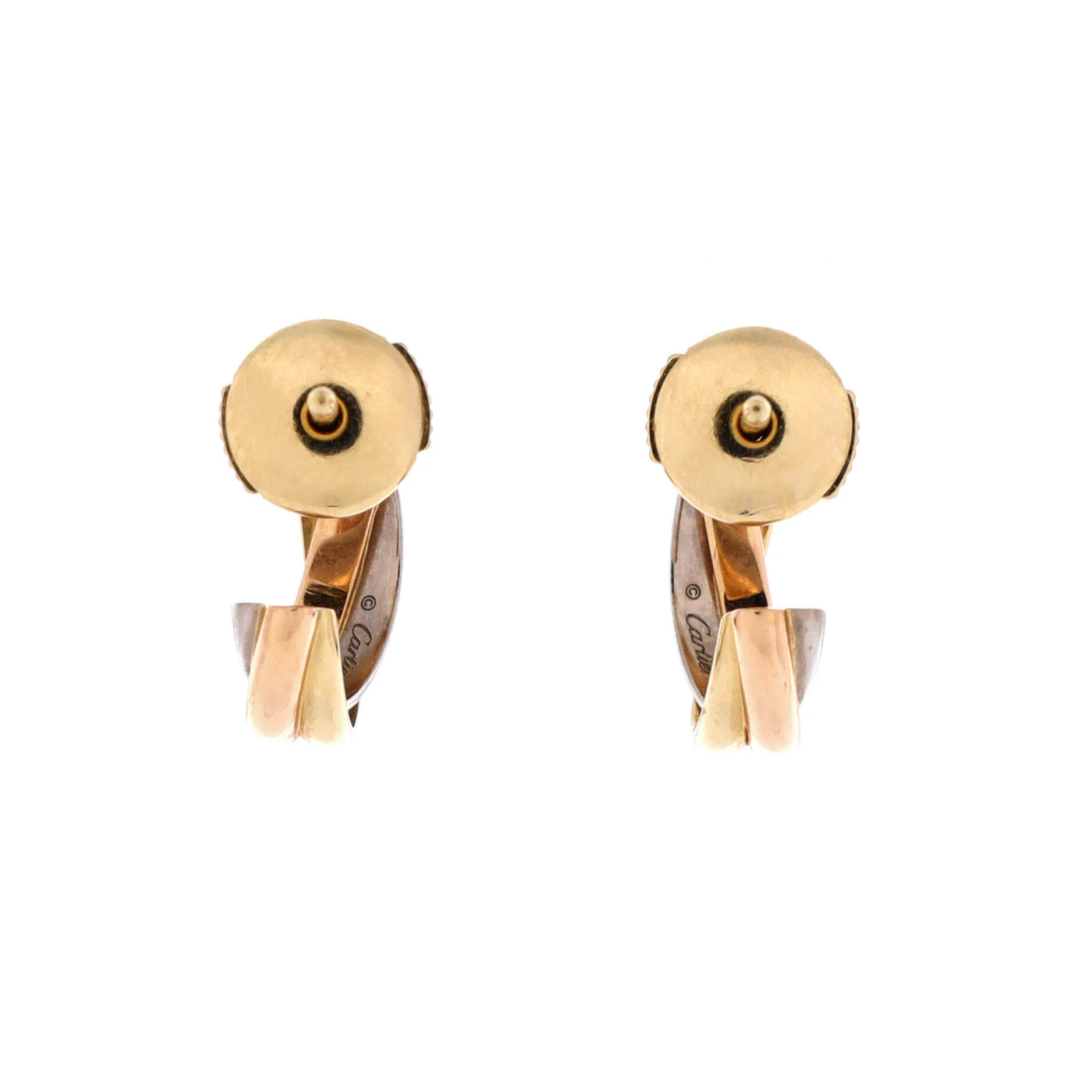 Trinity Hoop Earrings 18K Tricolor Gold 13mm - Image 3
