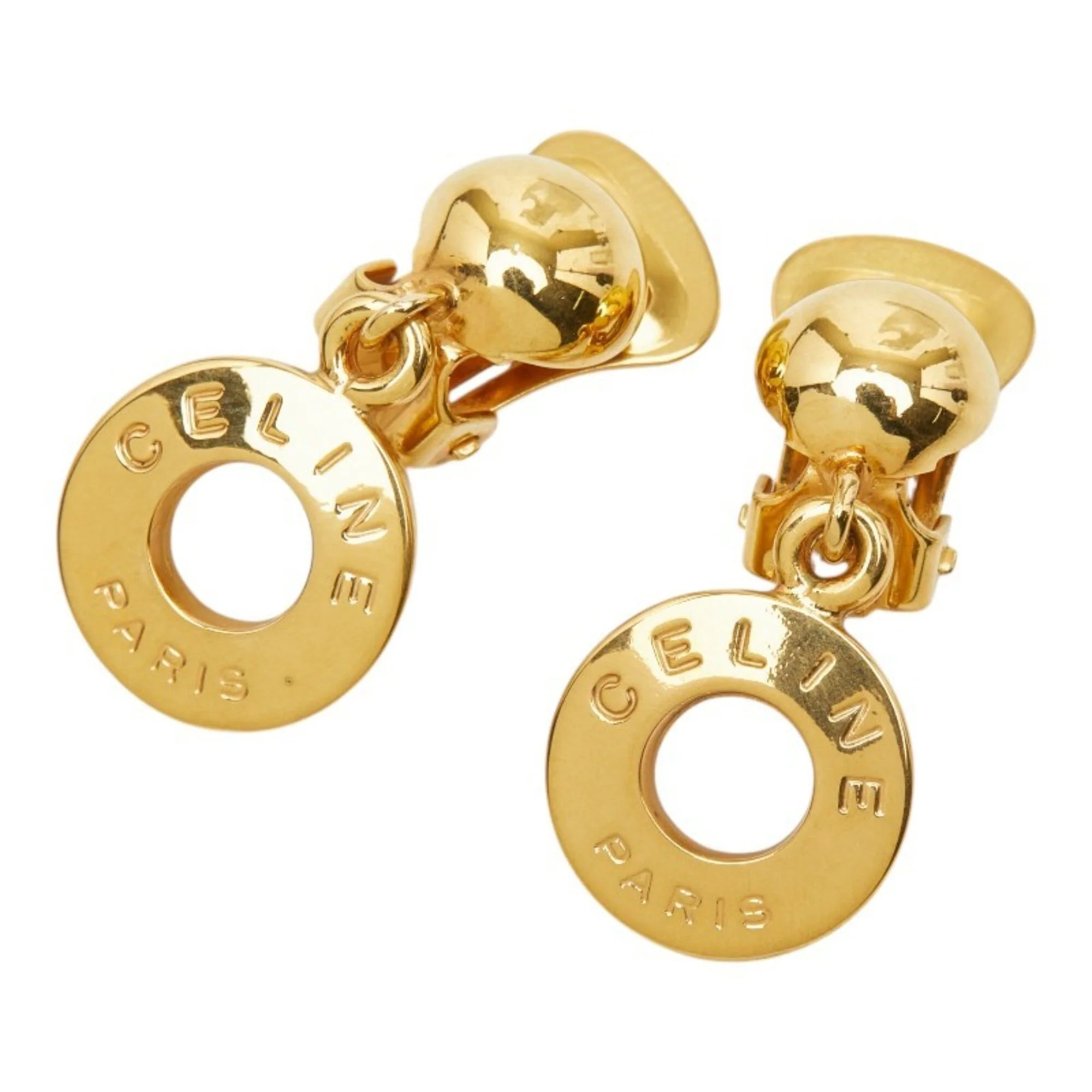 Earrings Logo Gold-Tone Metal