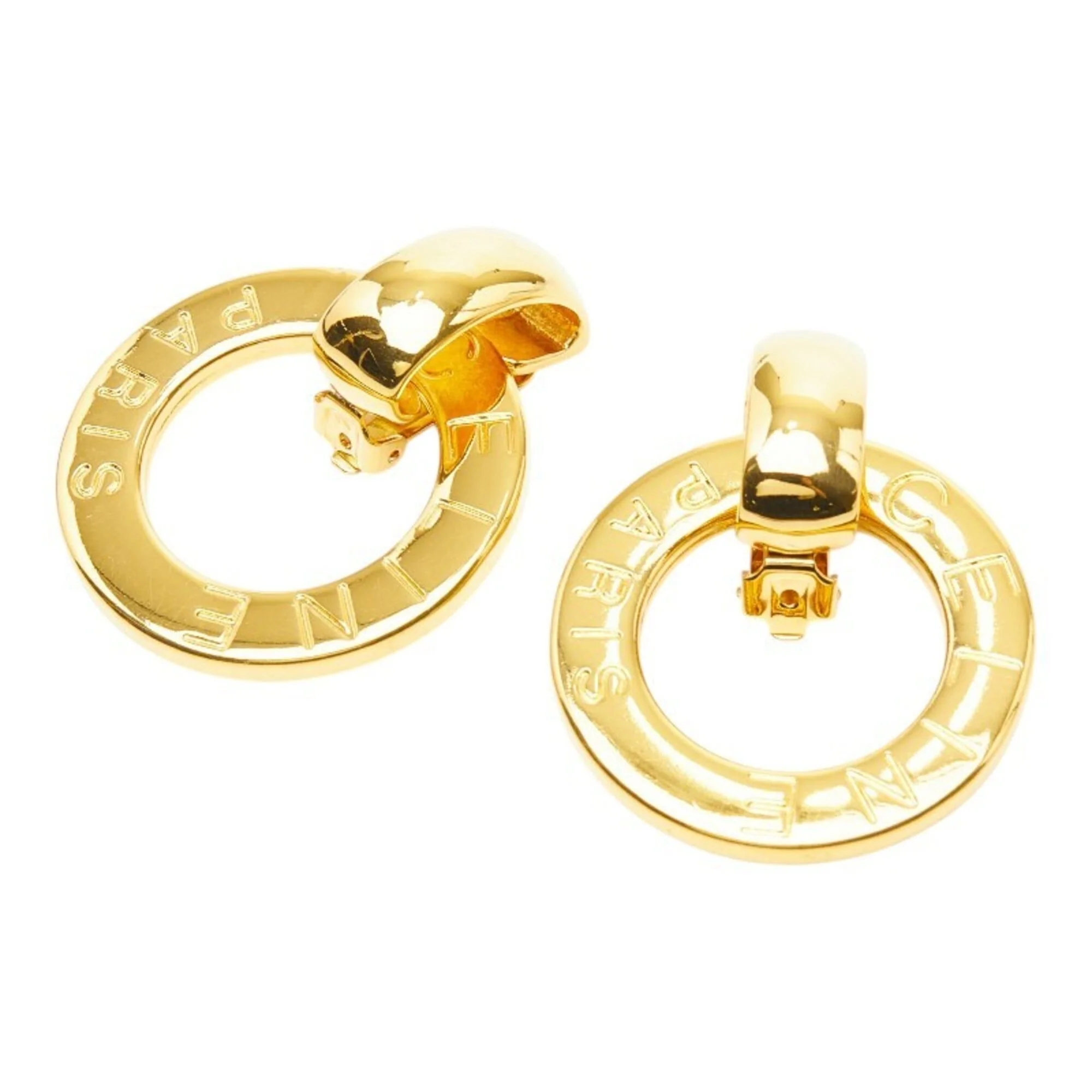 Earrings Logo Gold-Tone Metal