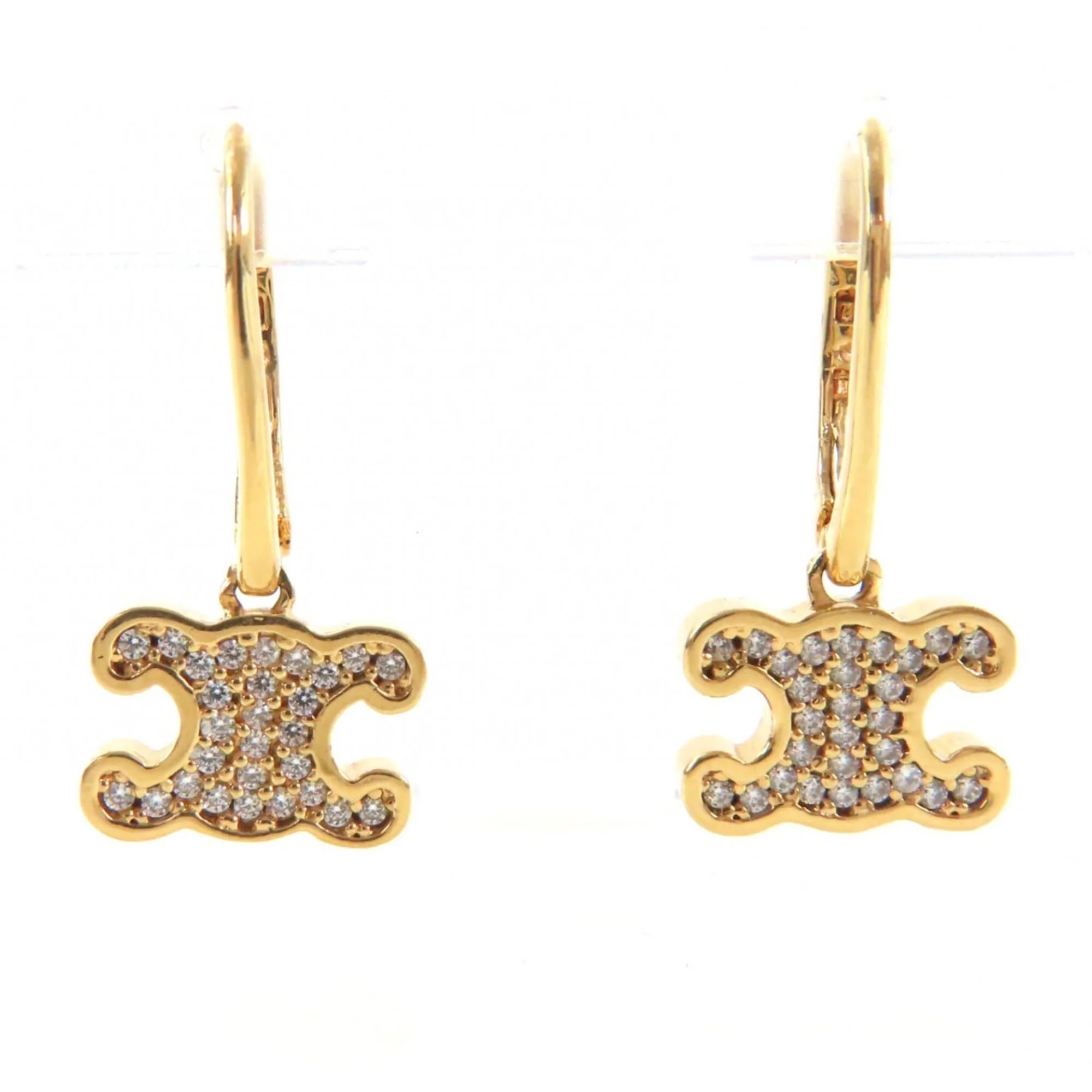 Earrings Rhinestone Gold-Tone Metal