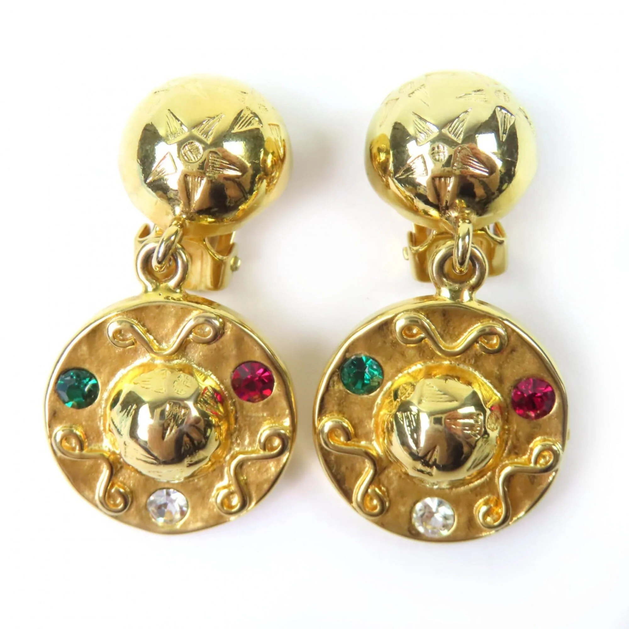 Vintage Earrings Gold-Tone Metal