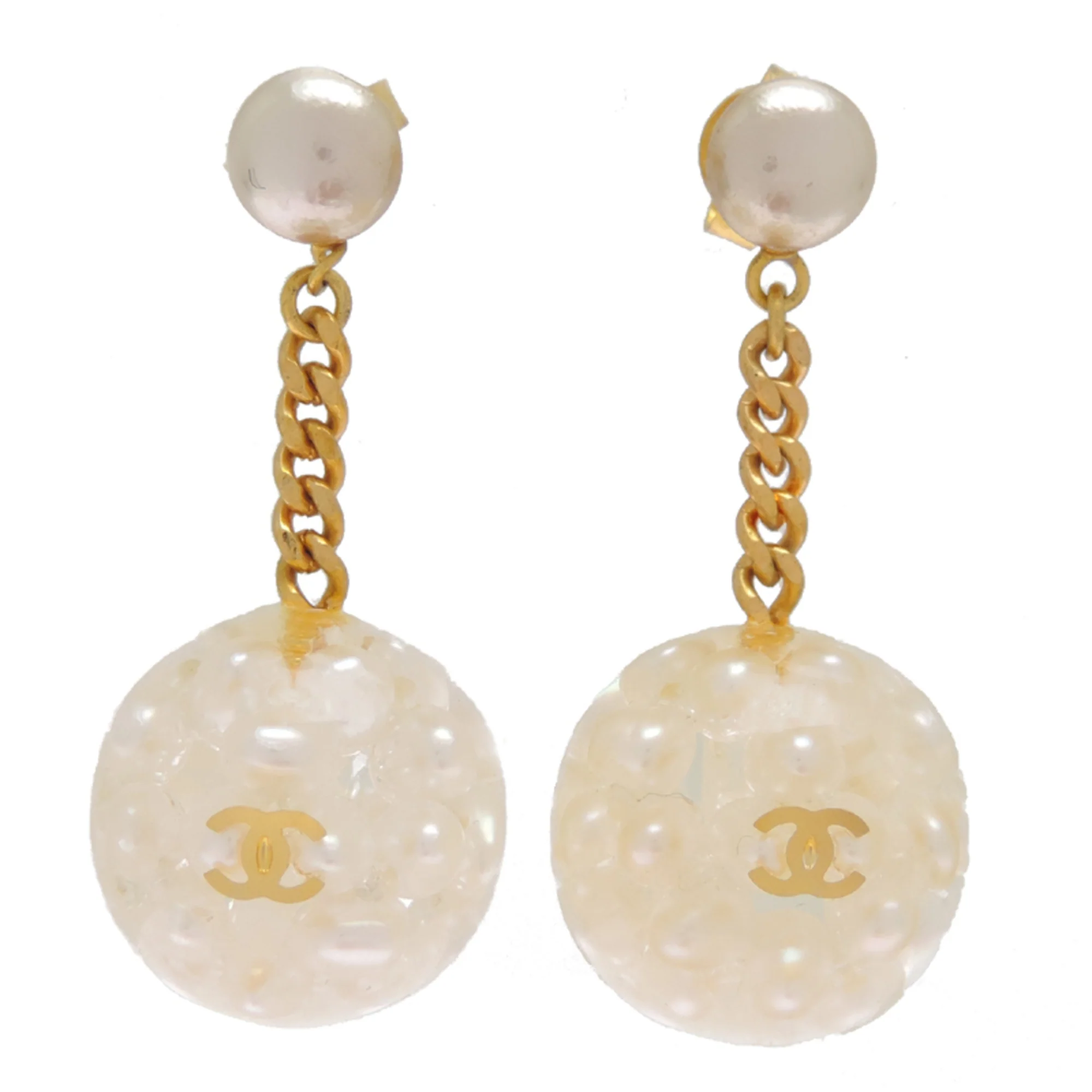 CC Logo Ball Earrings Metal
