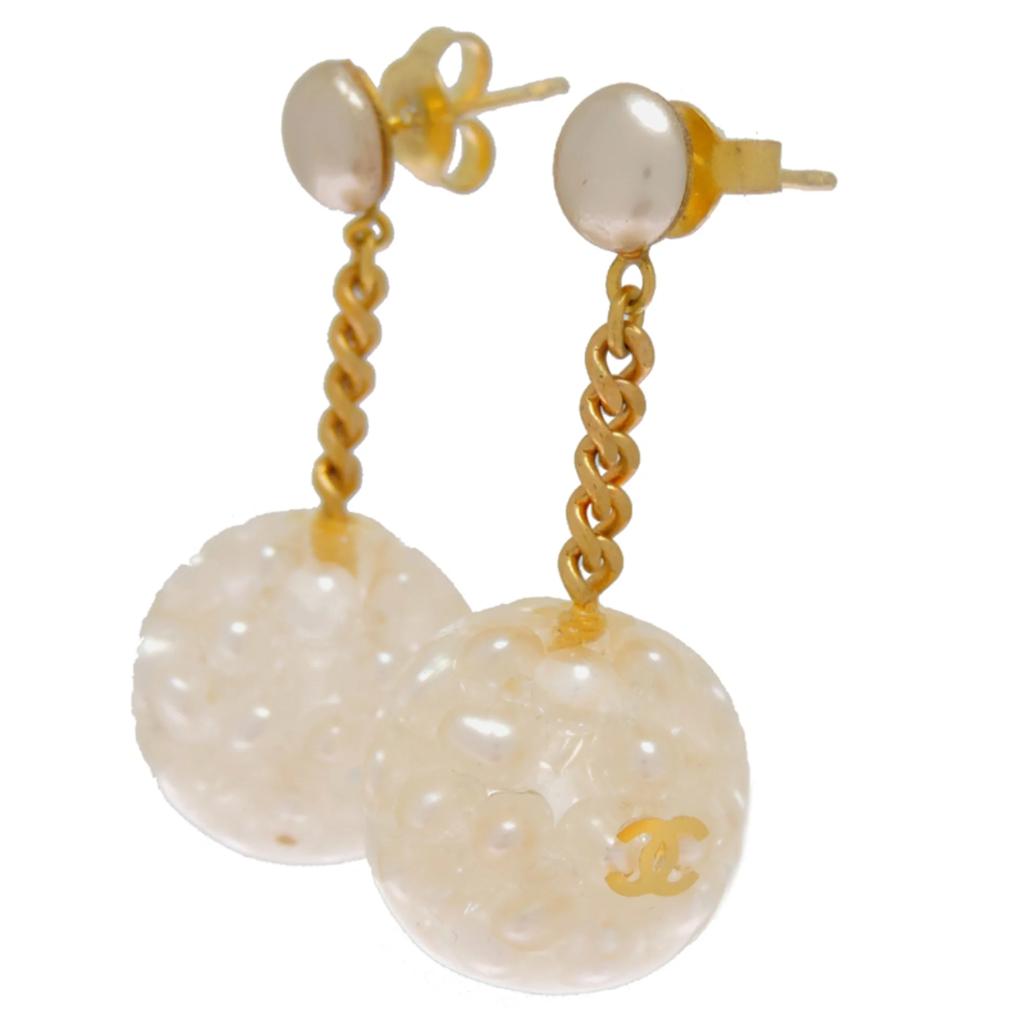 CC Logo Ball Earrings Metal - Image 3