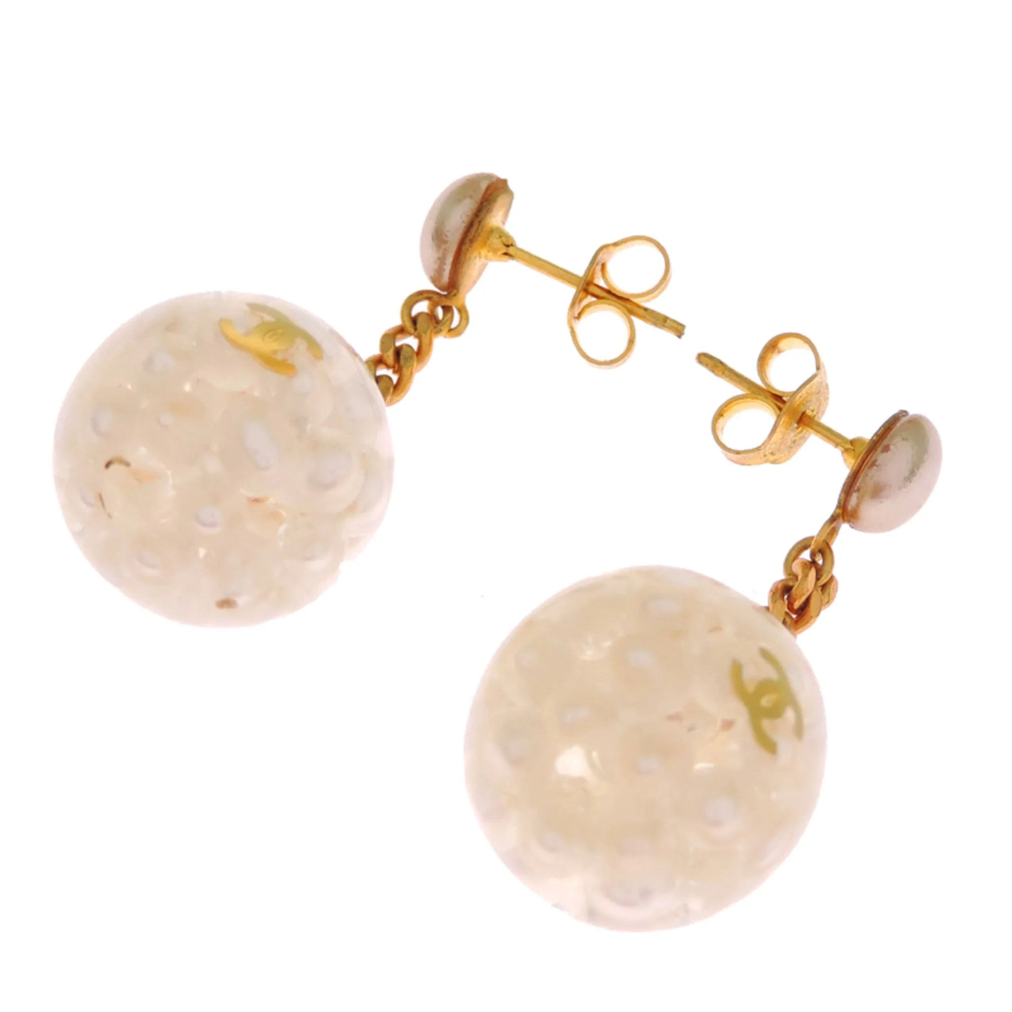 CC Logo Ball Earrings Metal - Image 4