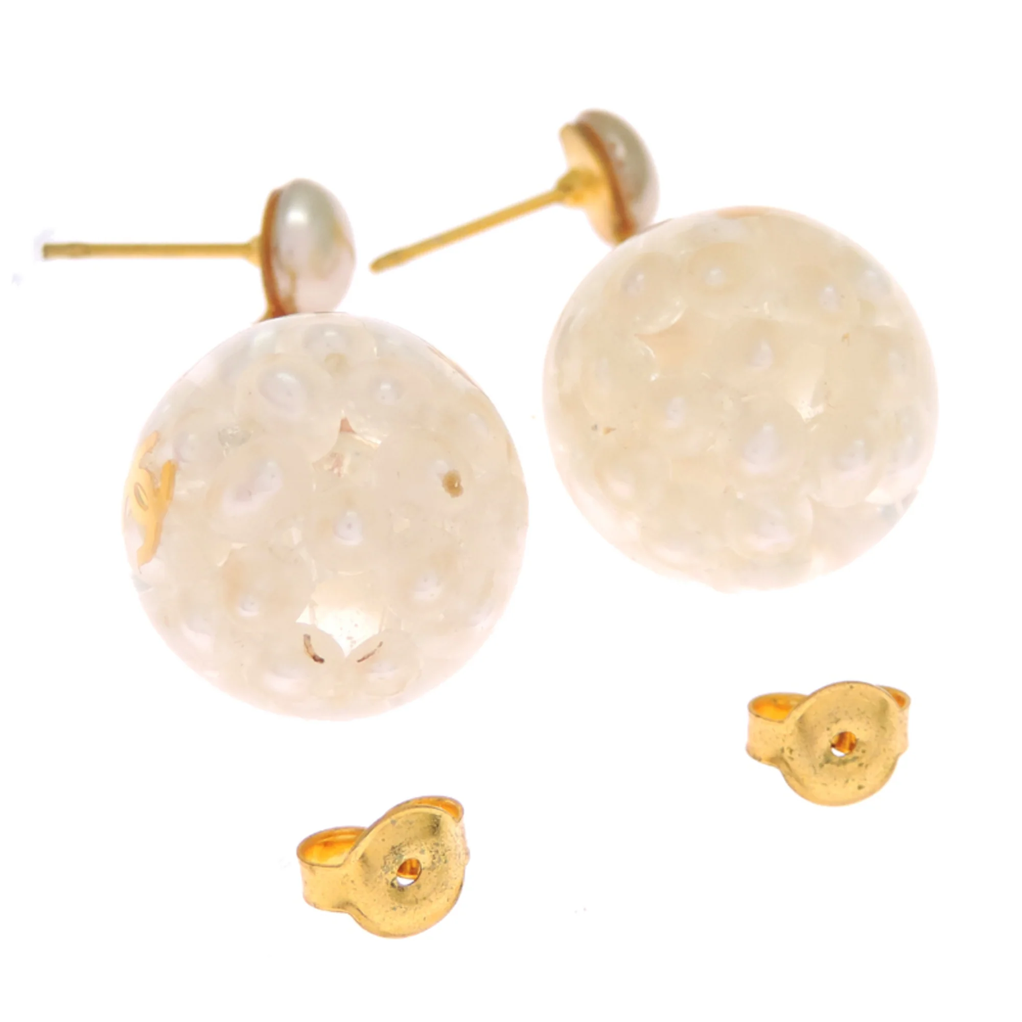CC Logo Ball Earrings Metal - Image 6