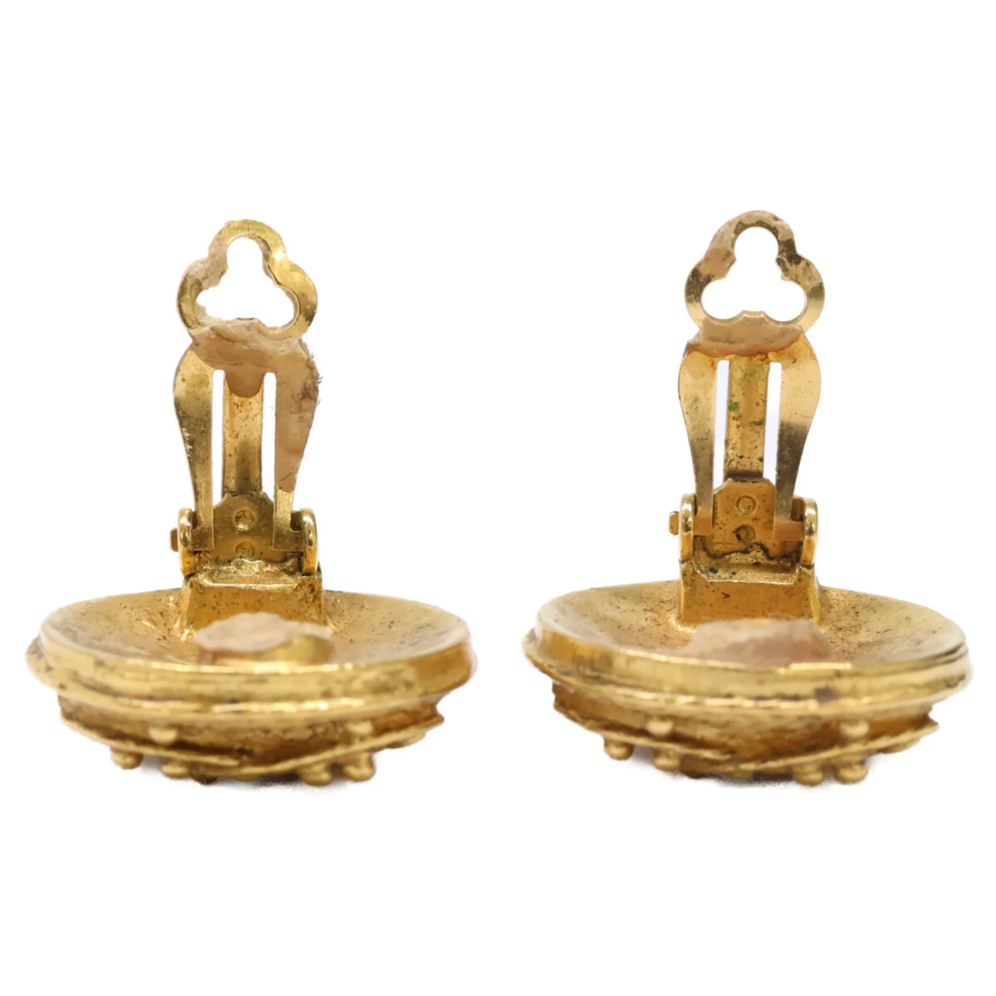 CC Logo Circle Clip-On Earrings Gold-Tone Metal Gold-Tone Metal - Image 6