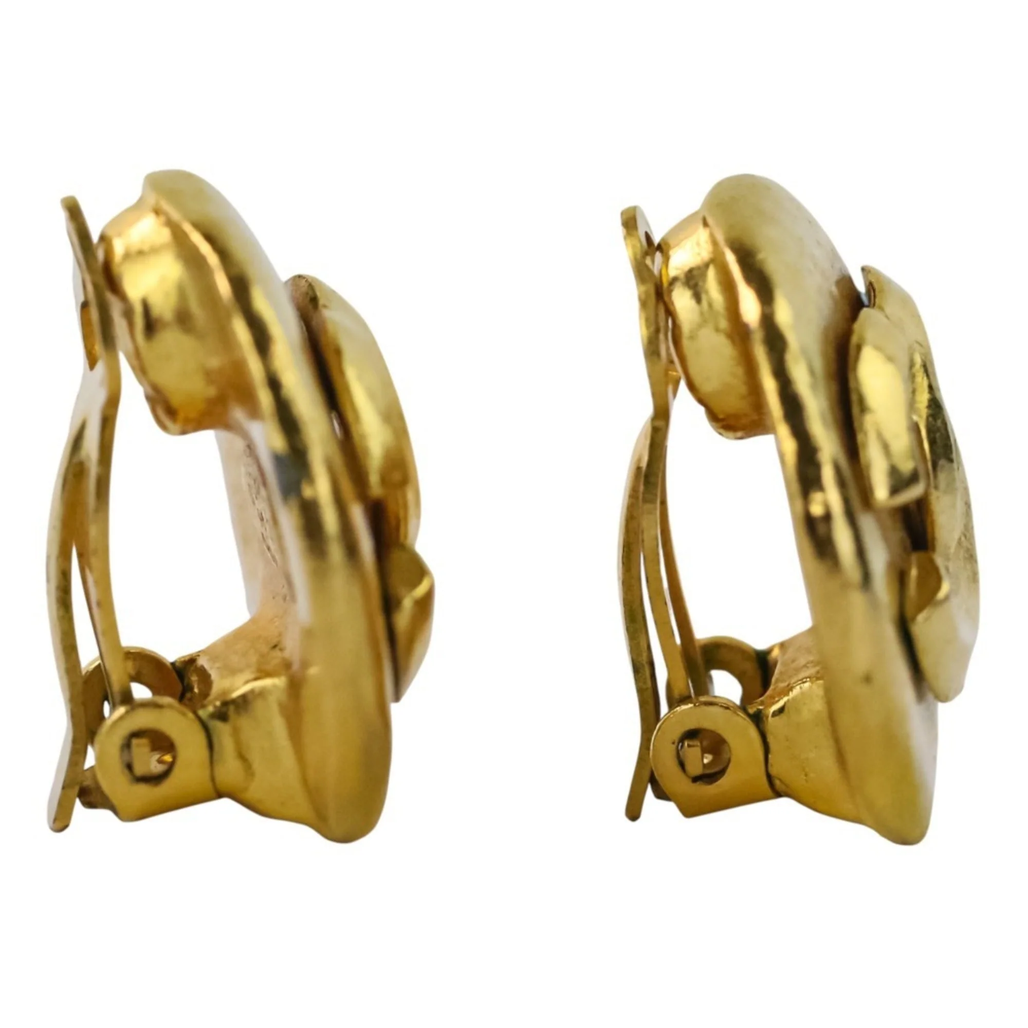 CC Logo Circle Clip-On Earrings Metal Gold-Tone Metal - Image 5