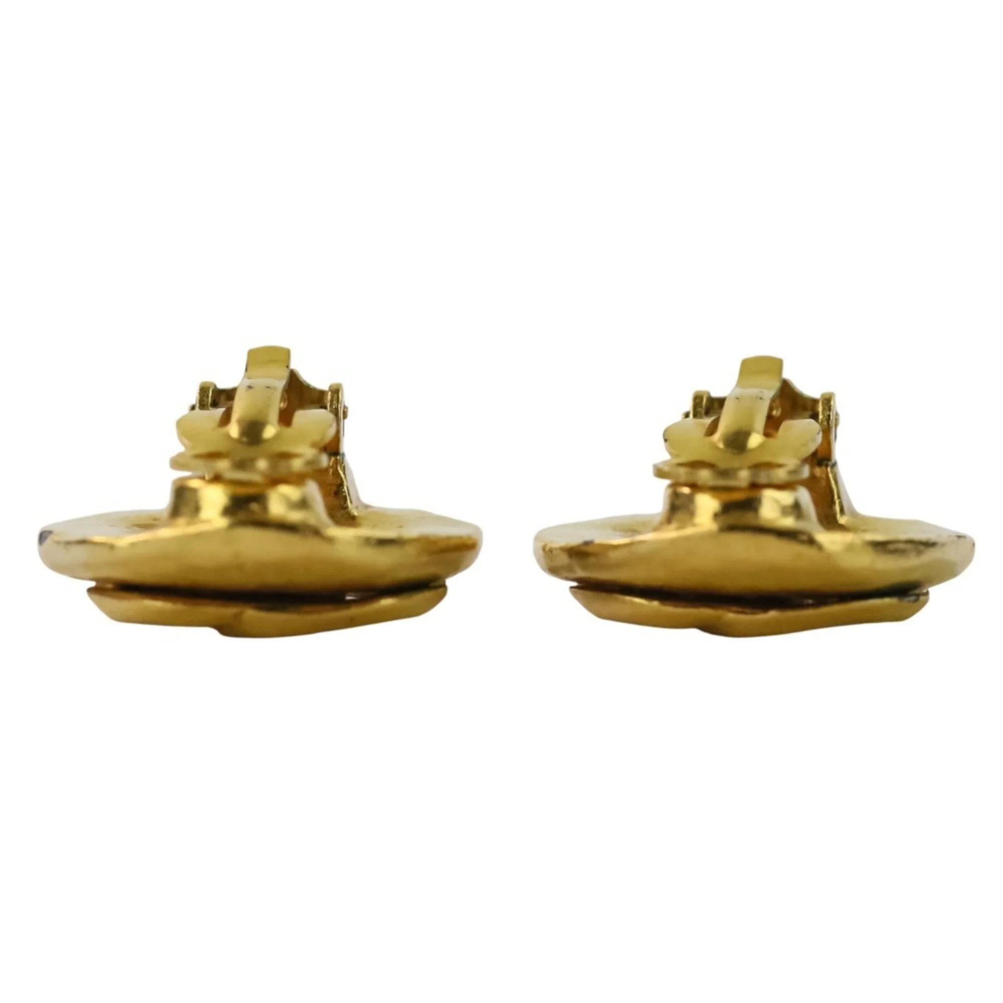 CC Logo Circle Clip-On Earrings Metal Gold-Tone Metal - Image 6