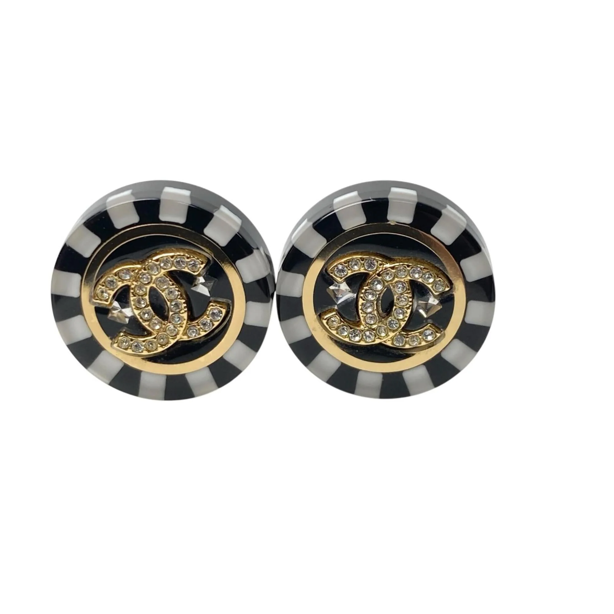 CC Logo Circle Earrings Gold-Tone Metal Gold-Tone Metal