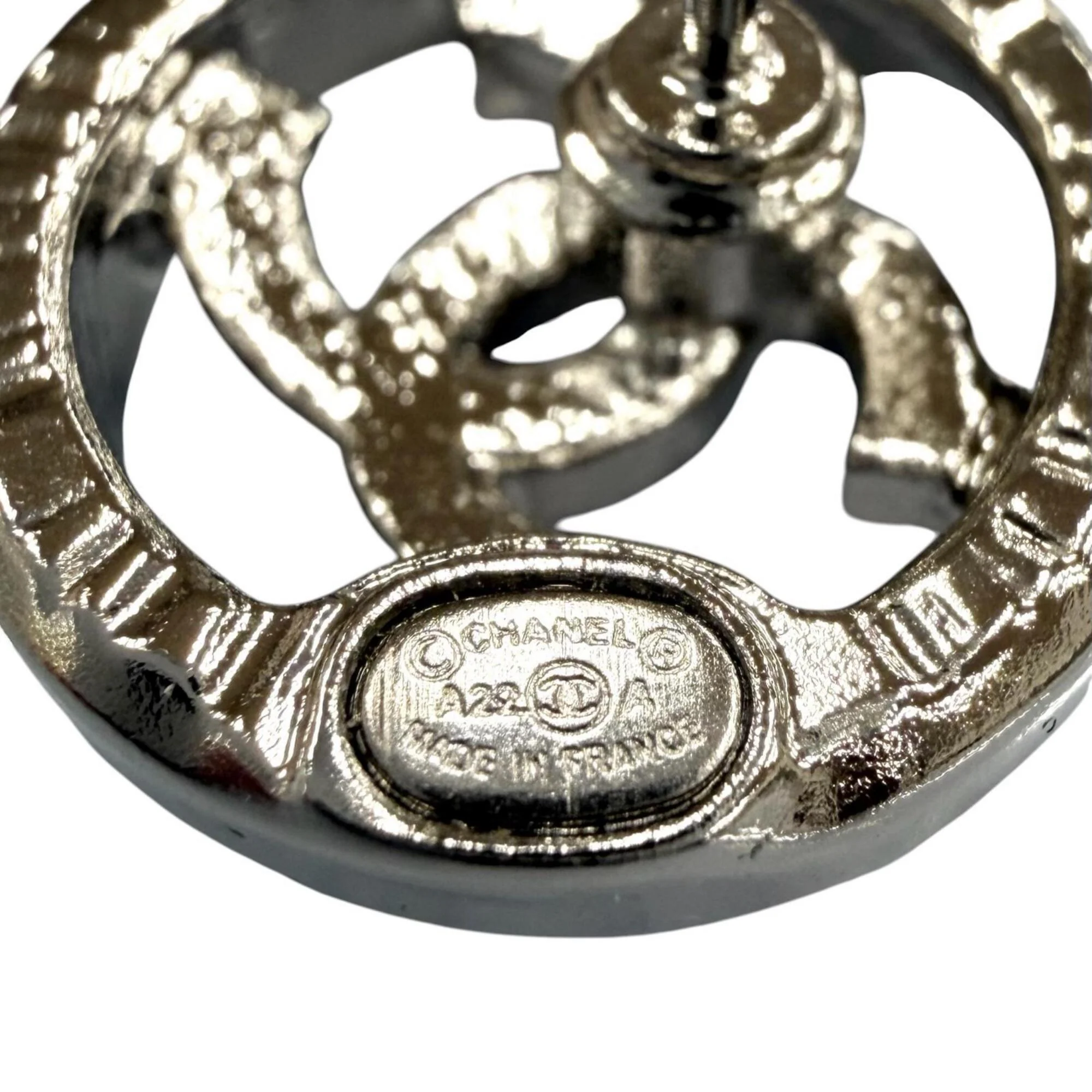 CC Logo Circle Earrings Silver-Tone Metal Silver-Tone Metal - Image 8
