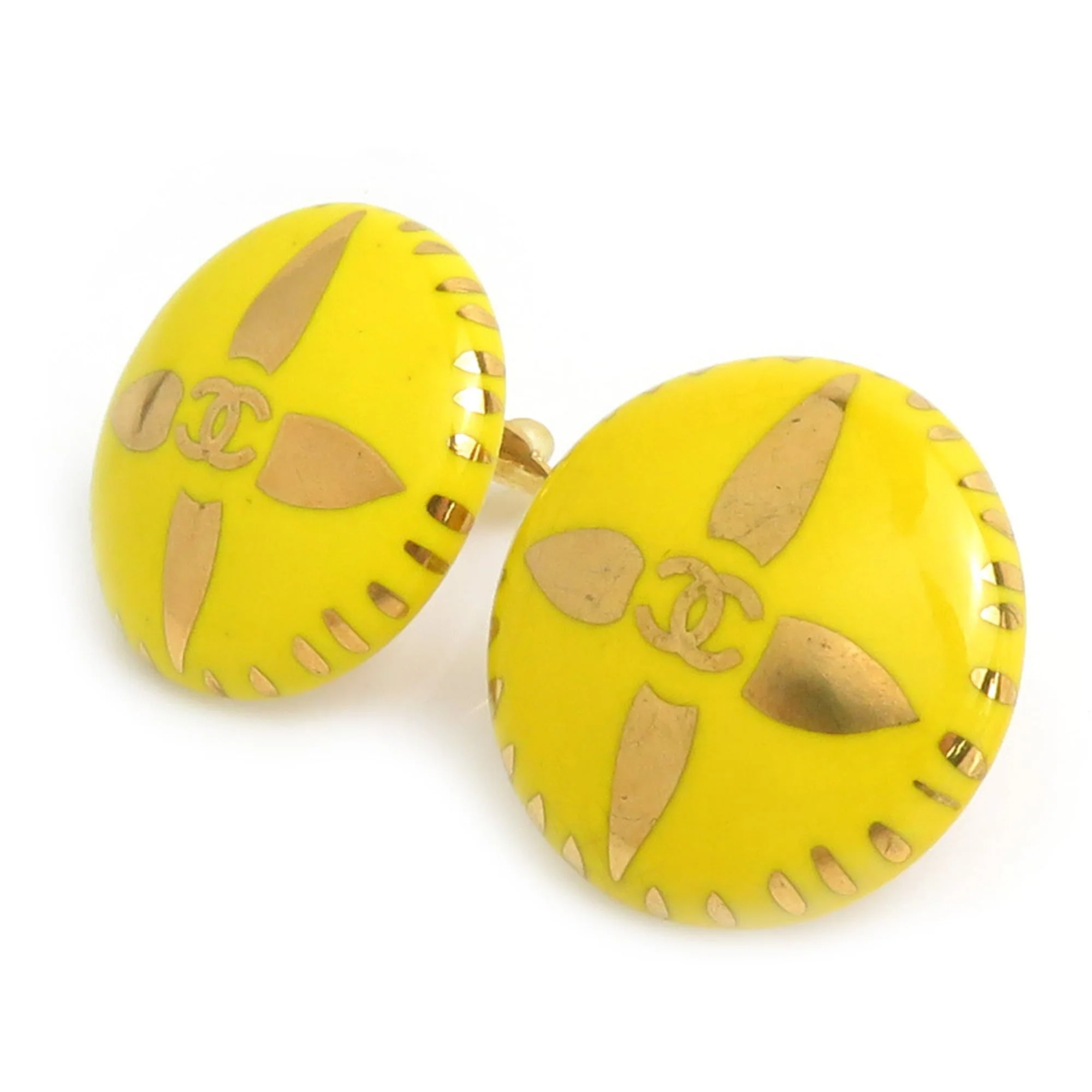 CC Logo Clip-On Earrings Gold-Tone Metal - Image 2