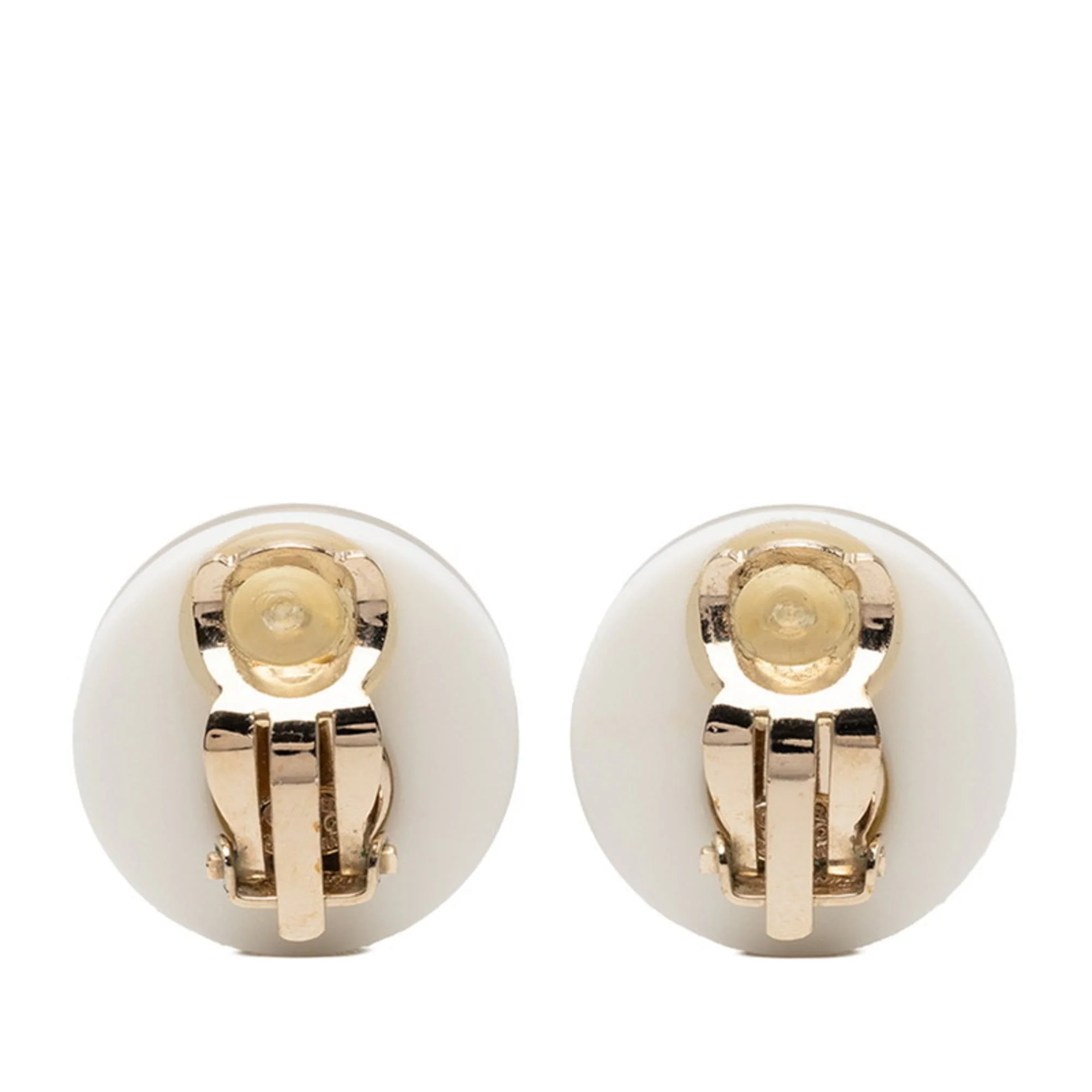 CC Logo Clip-On Earrings Gold-Tone Metal - Image 2