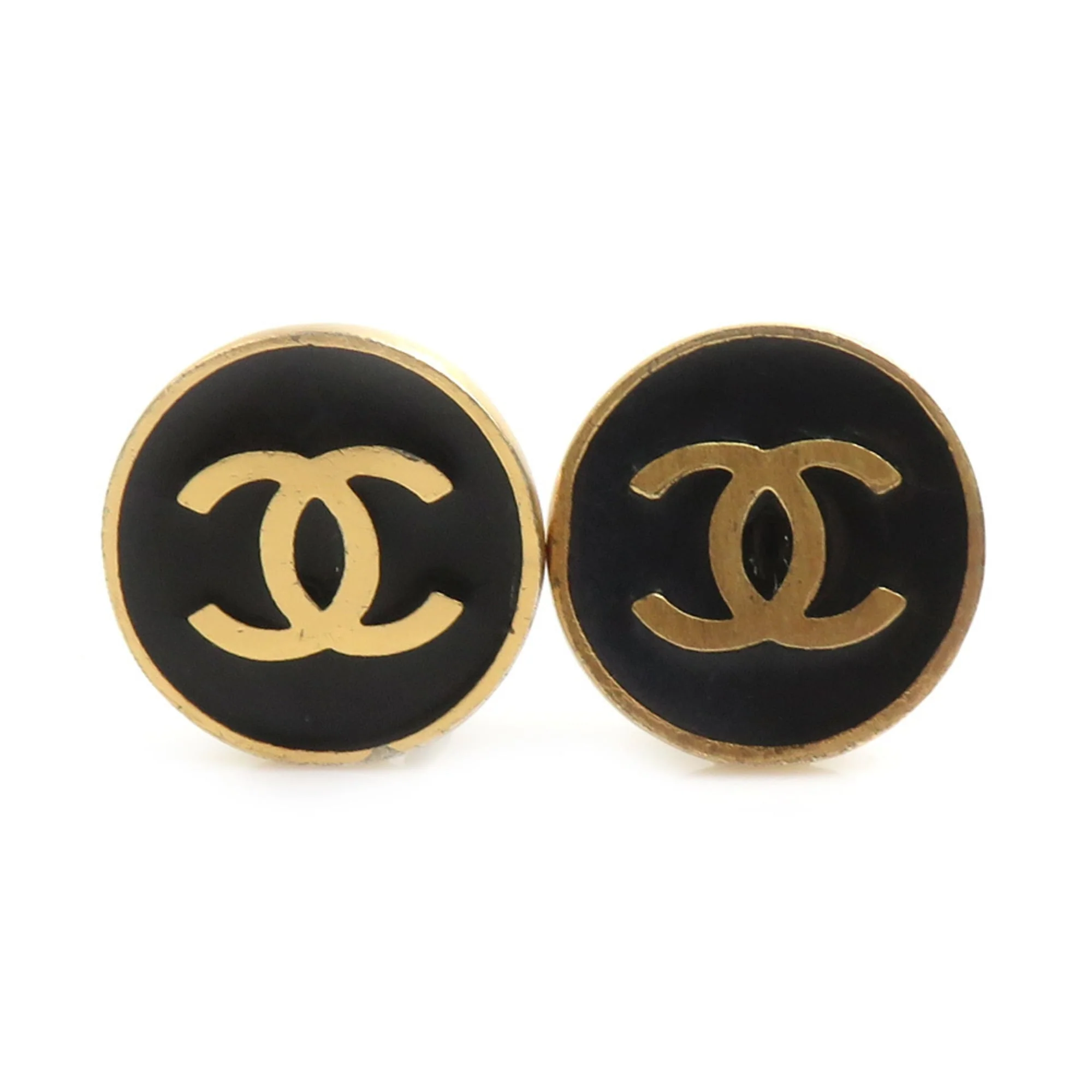 CC Logo Clip-On Earrings Gold-Tone Metal