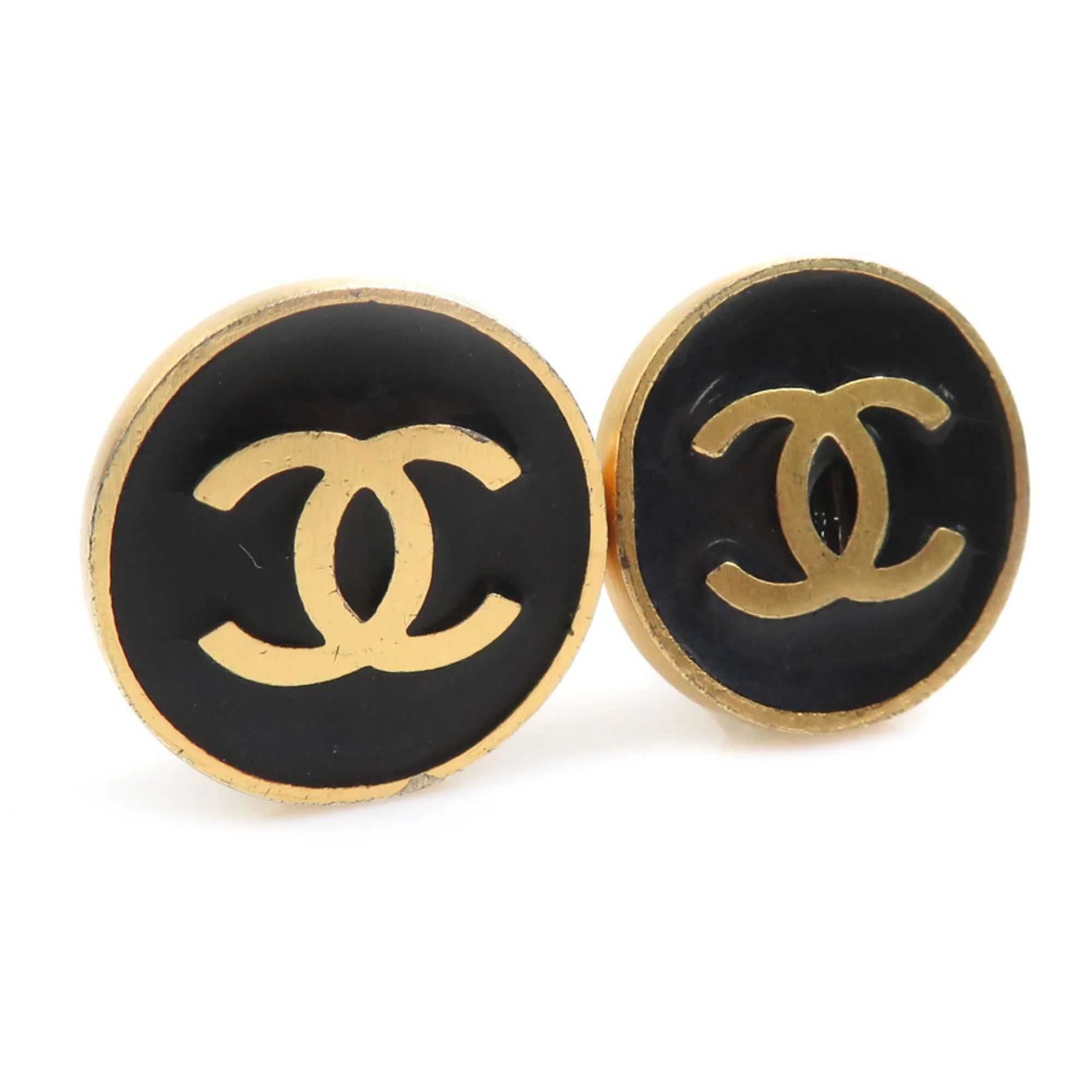 CC Logo Clip-On Earrings Gold-Tone Metal - Image 2