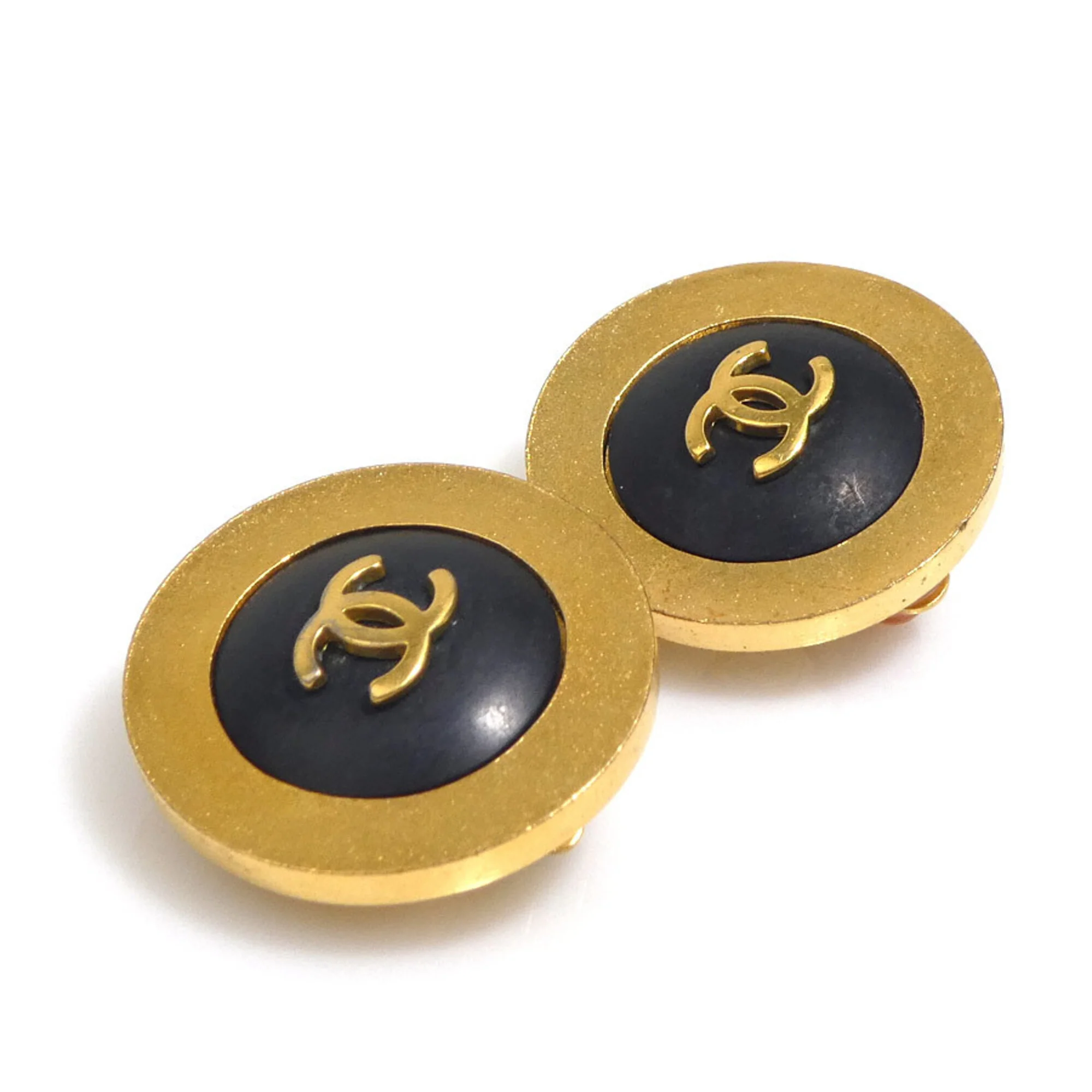 CC Logo Clip-On Earrings Gold-Tone Metal - Image 2