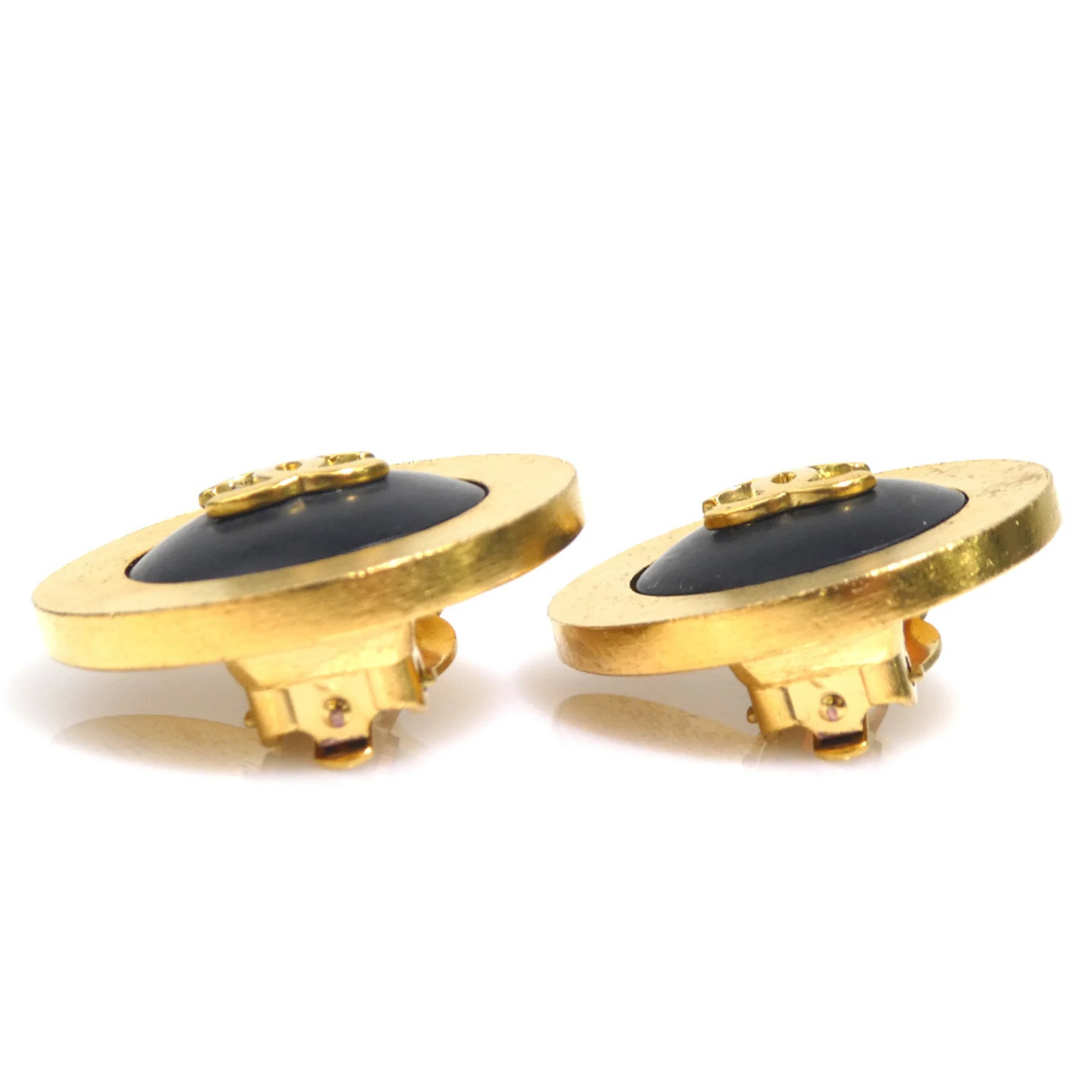 CC Logo Clip-On Earrings Gold-Tone Metal - Image 4