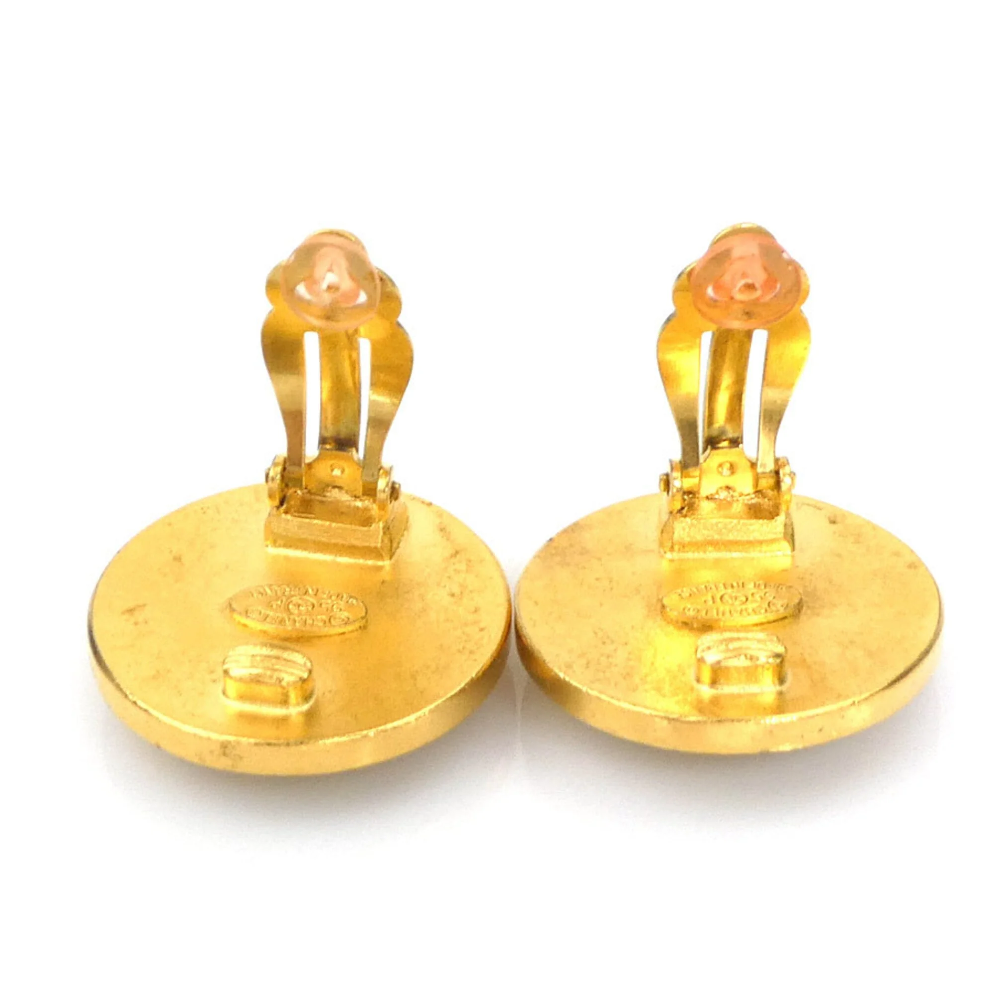 CC Logo Clip-On Earrings Gold-Tone Metal - Image 6
