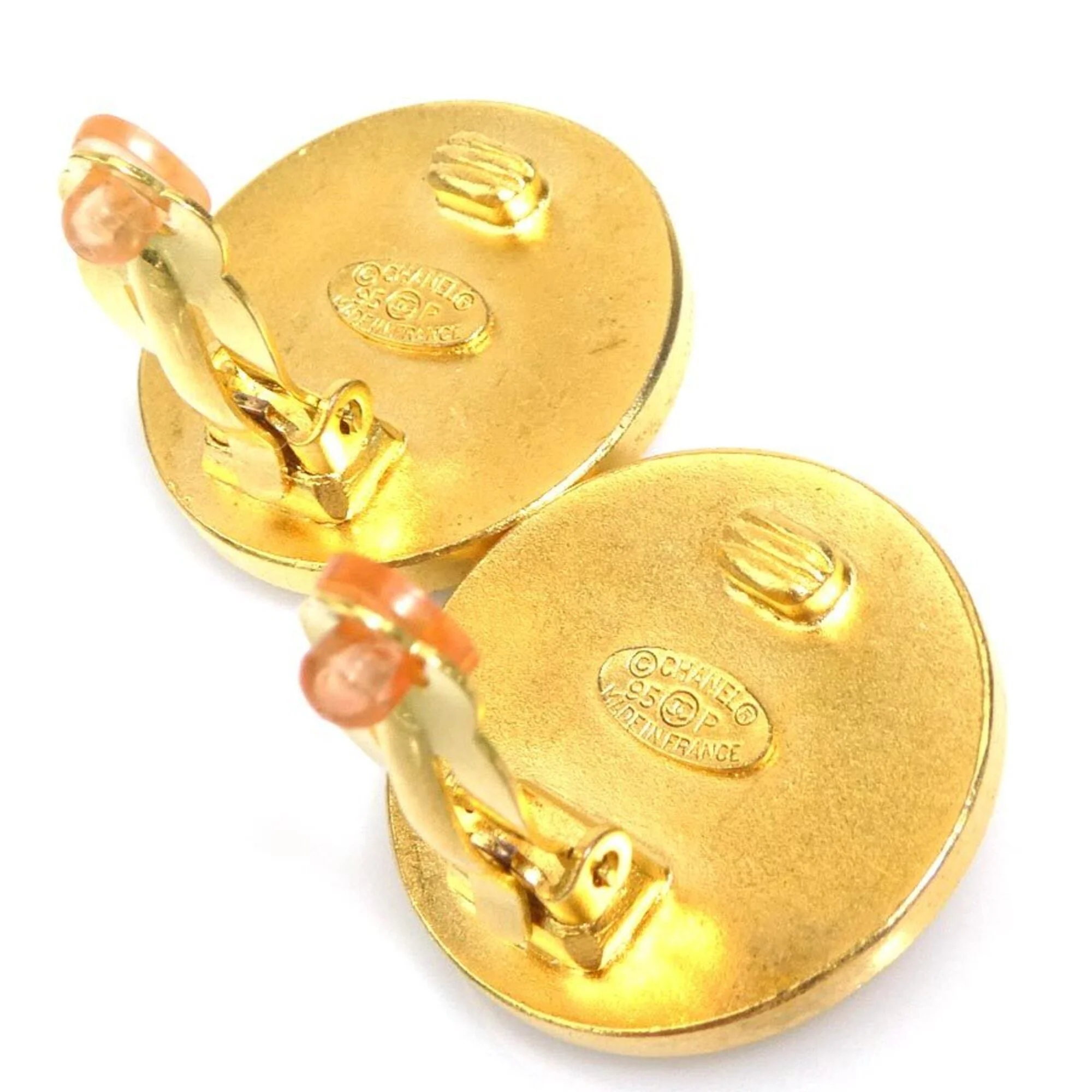 CC Logo Clip-On Earrings Gold-Tone Metal - Image 8
