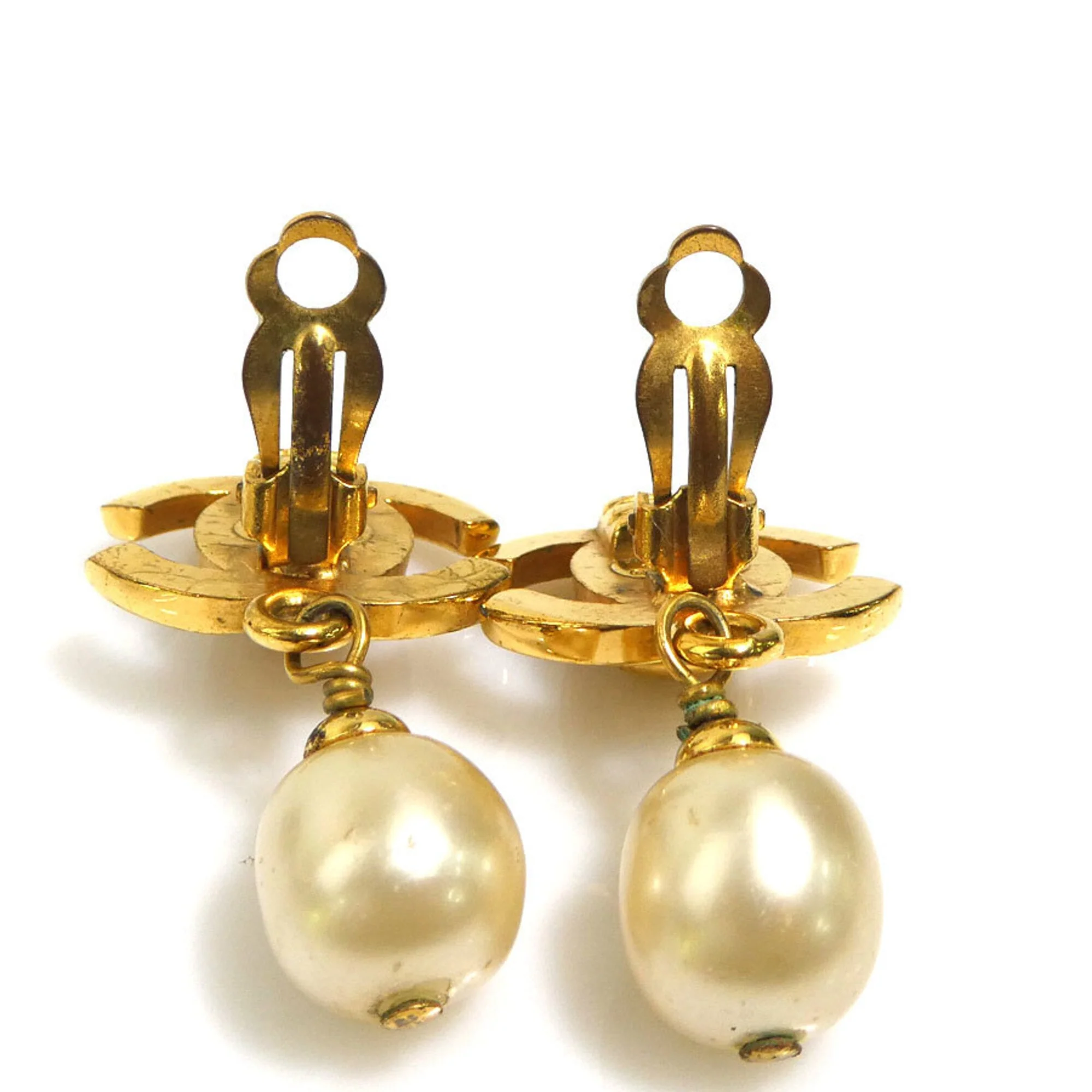 CC Logo Clip-On Earrings Gold-Tone Metal - Image 6