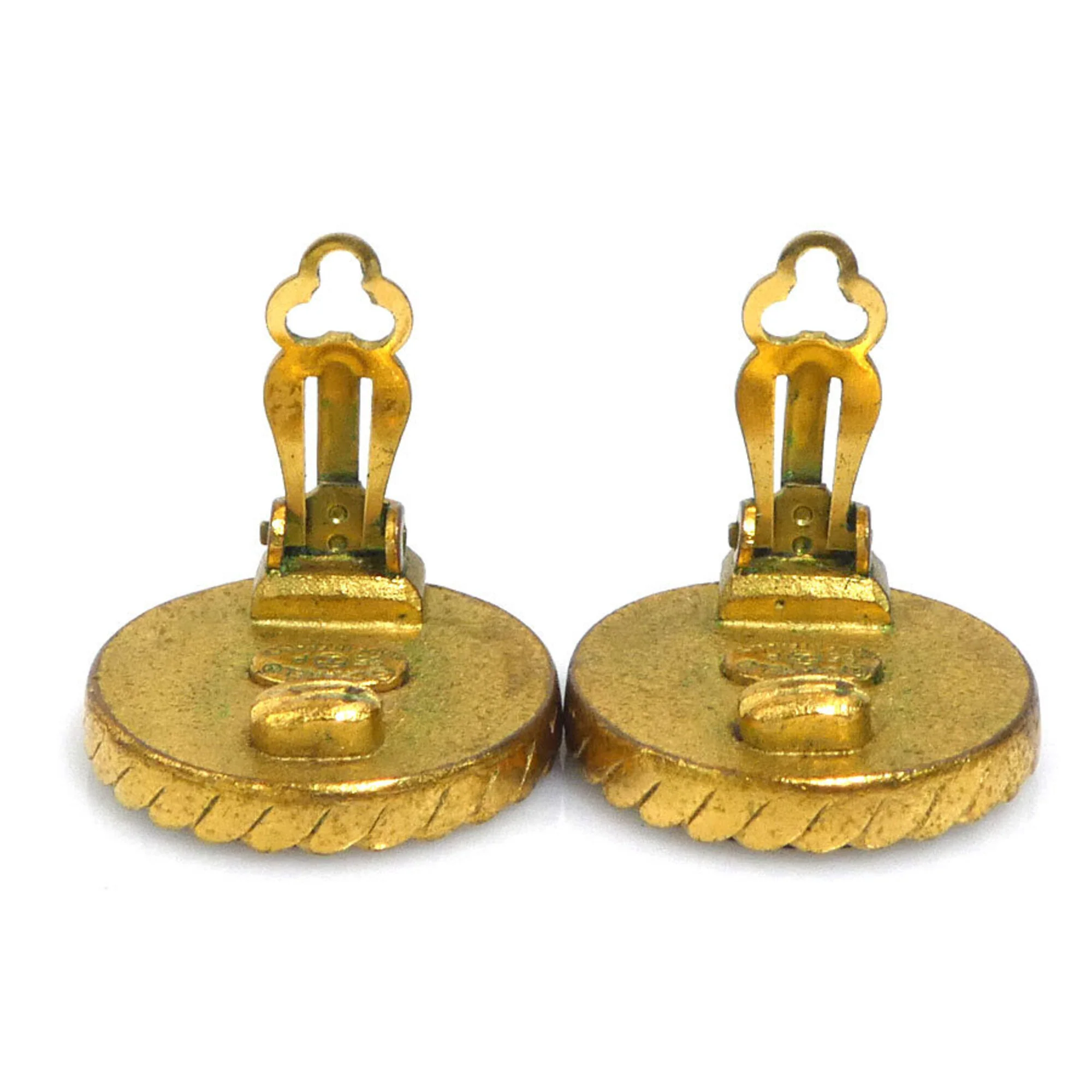 CC Logo Clip-On Earrings Gold-Tone Metal - Image 5