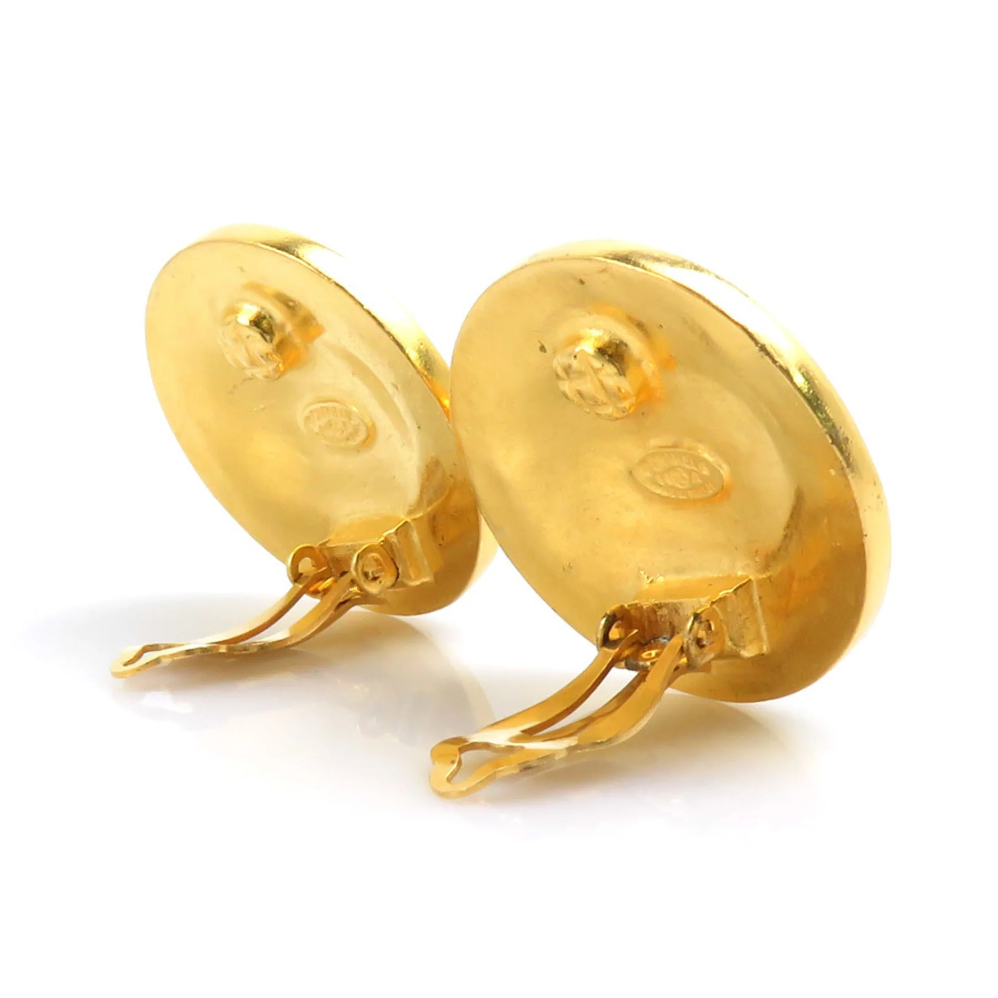 CC Logo Clip-On Earrings Gold-Tone Metal Gold-Tone Metal - Image 3