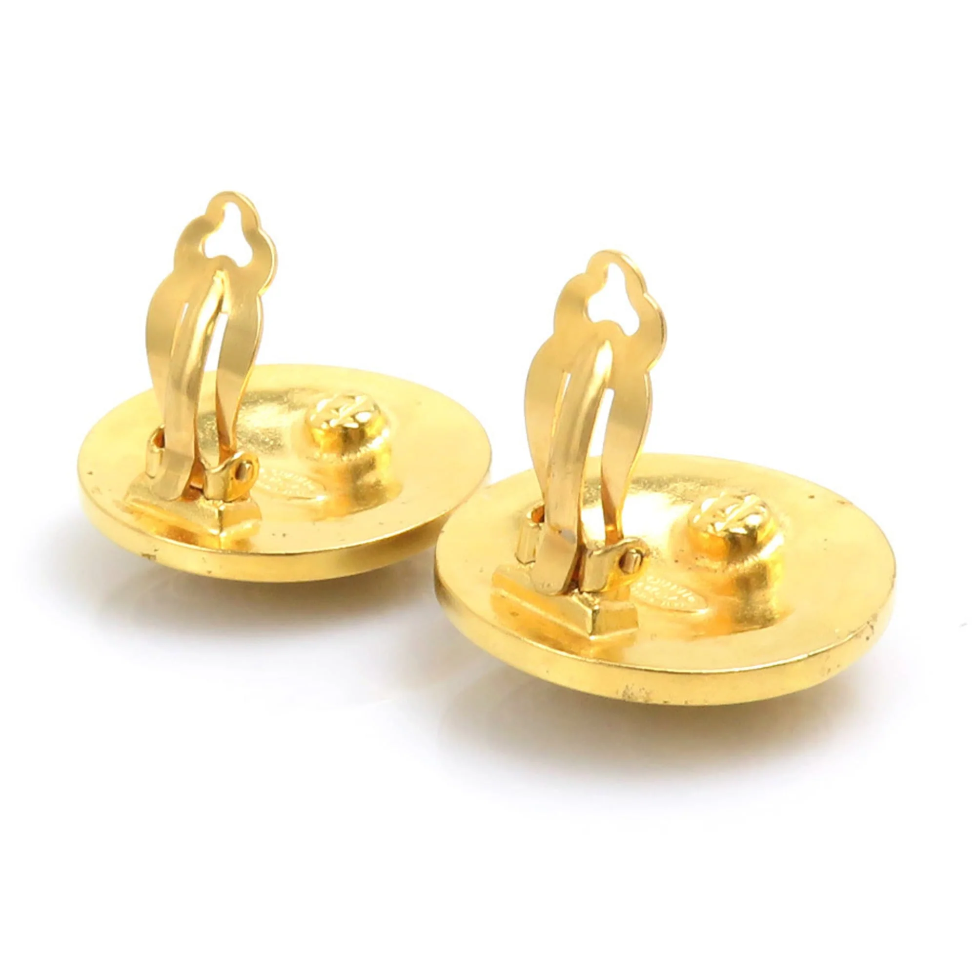CC Logo Clip-On Earrings Gold-Tone Metal Gold-Tone Metal - Image 4