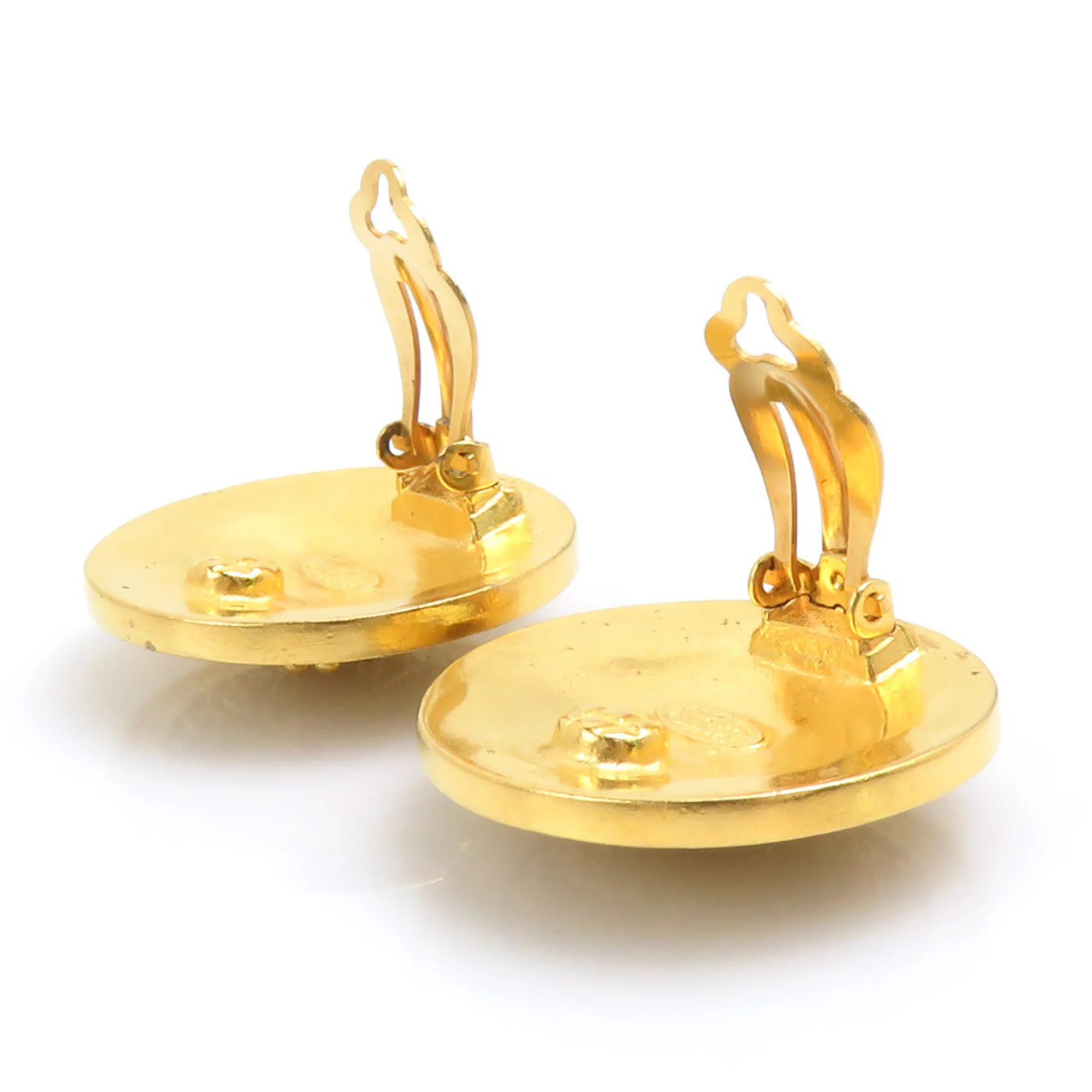 CC Logo Clip-On Earrings Gold-Tone Metal Gold-Tone Metal - Image 5