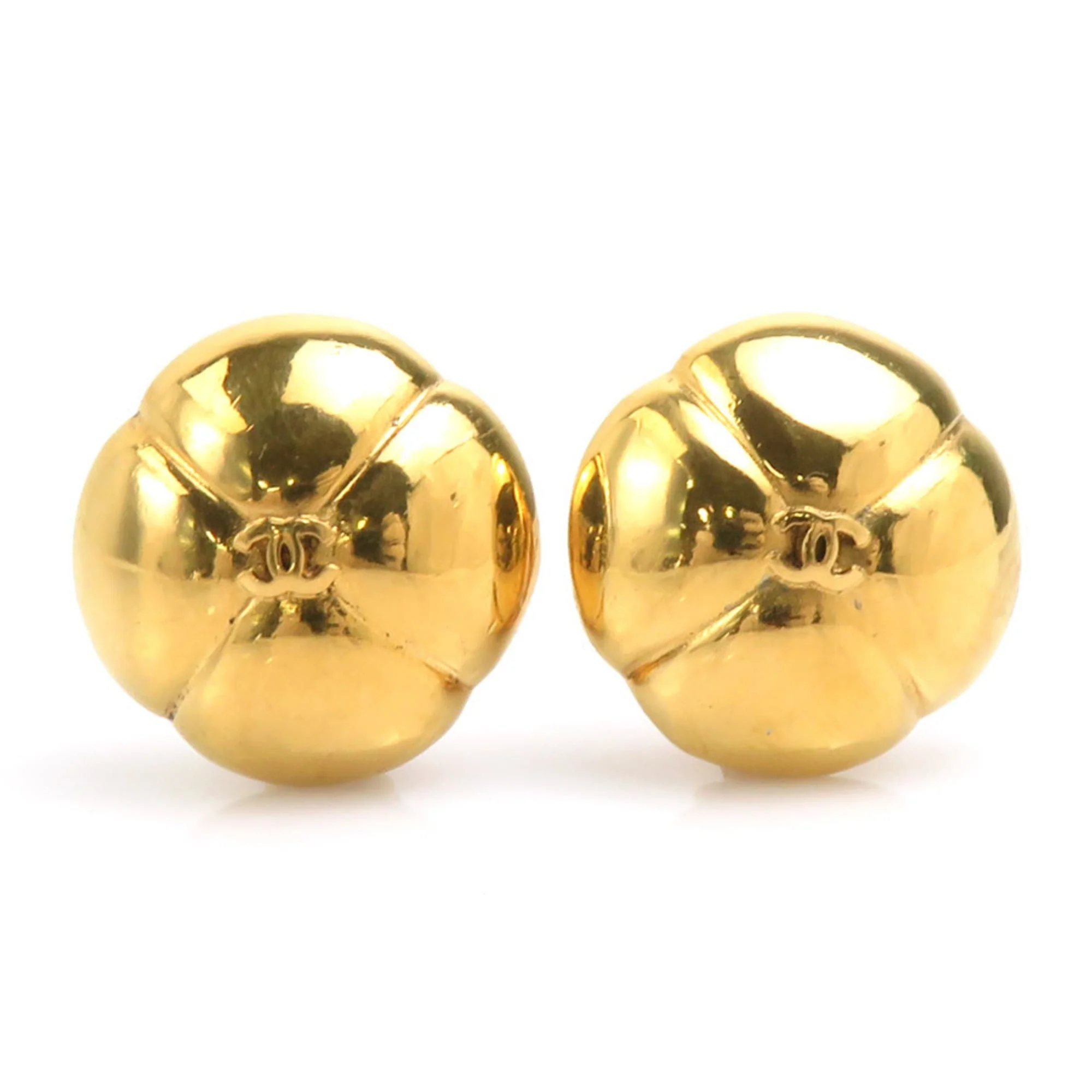 CC Logo Clip-On Earrings Gold-Tone Metal Gold-Tone Metal
