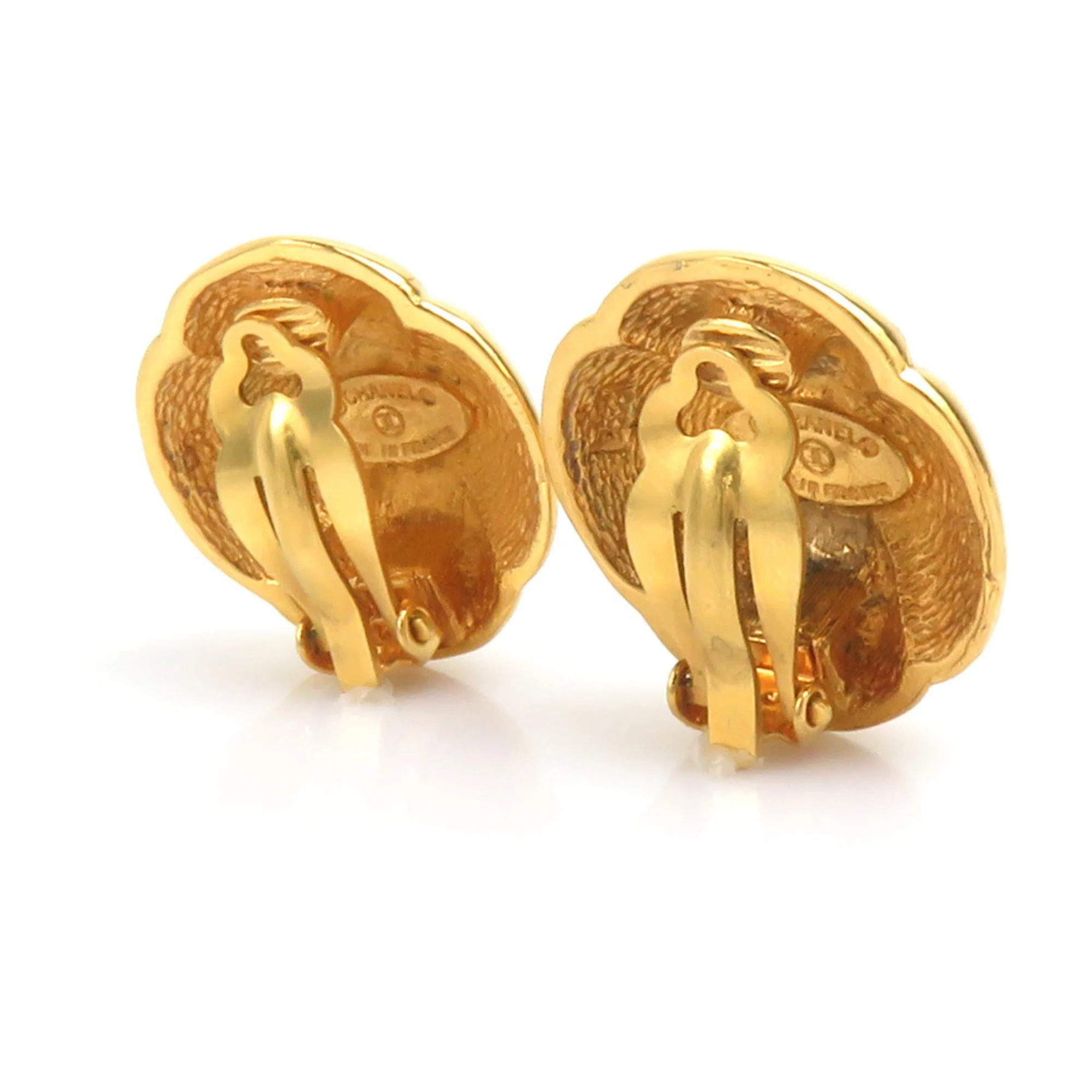 CC Logo Clip-On Earrings Gold-Tone Metal Gold-Tone Metal - Image 3