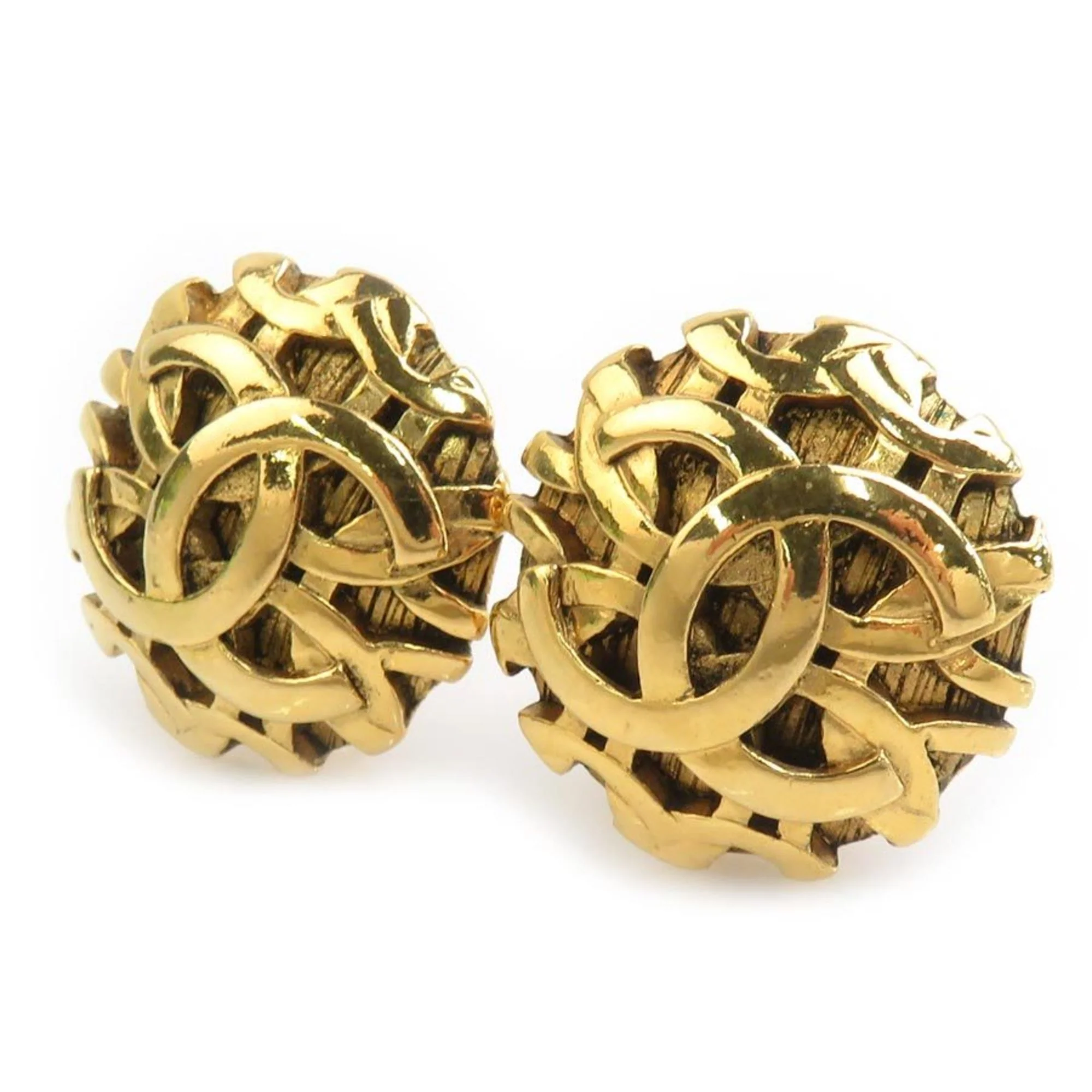CC Logo Clip-On Earrings Gold-Tone Metal Gold-Tone Metal - Image 2