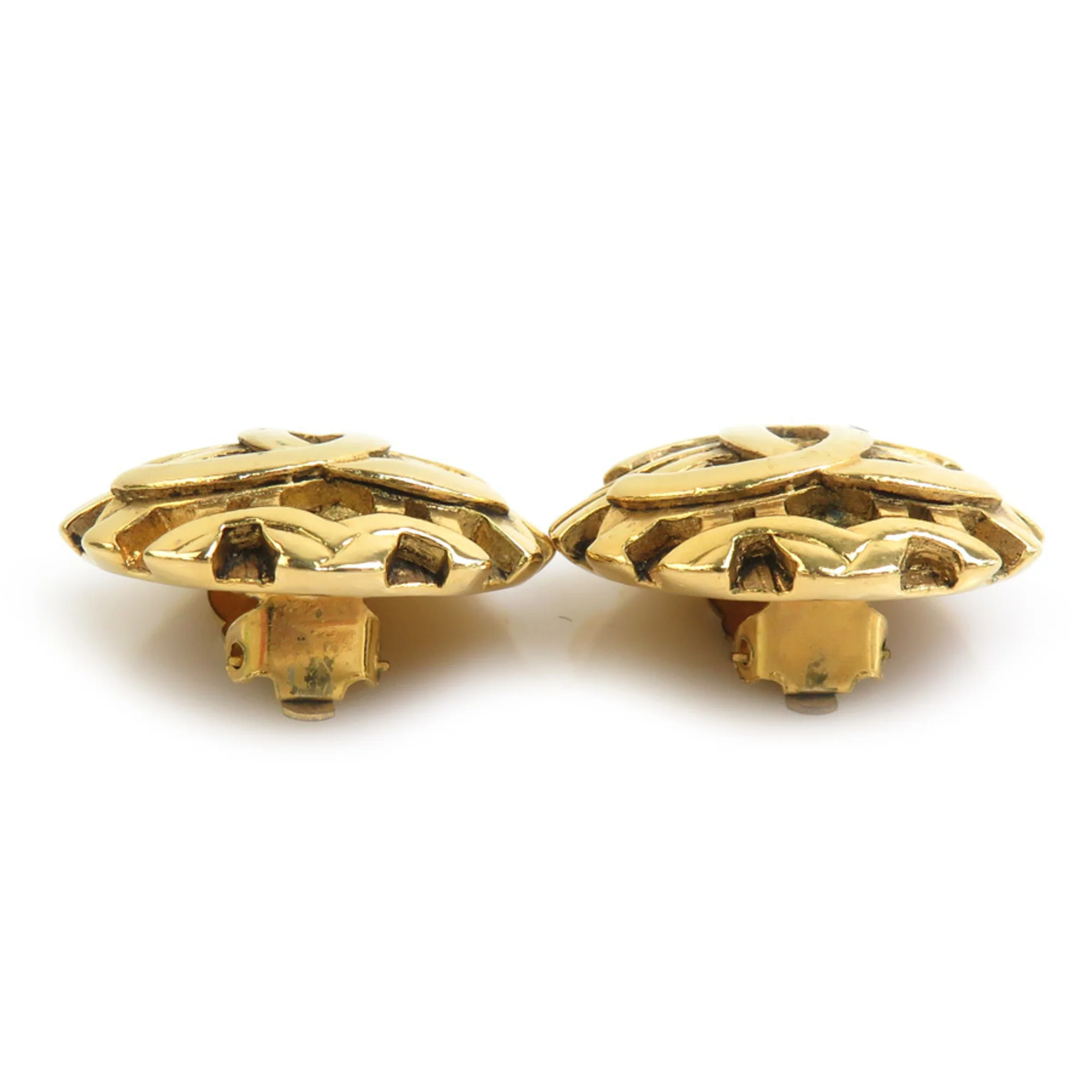 CC Logo Clip-On Earrings Gold-Tone Metal Gold-Tone Metal - Image 4