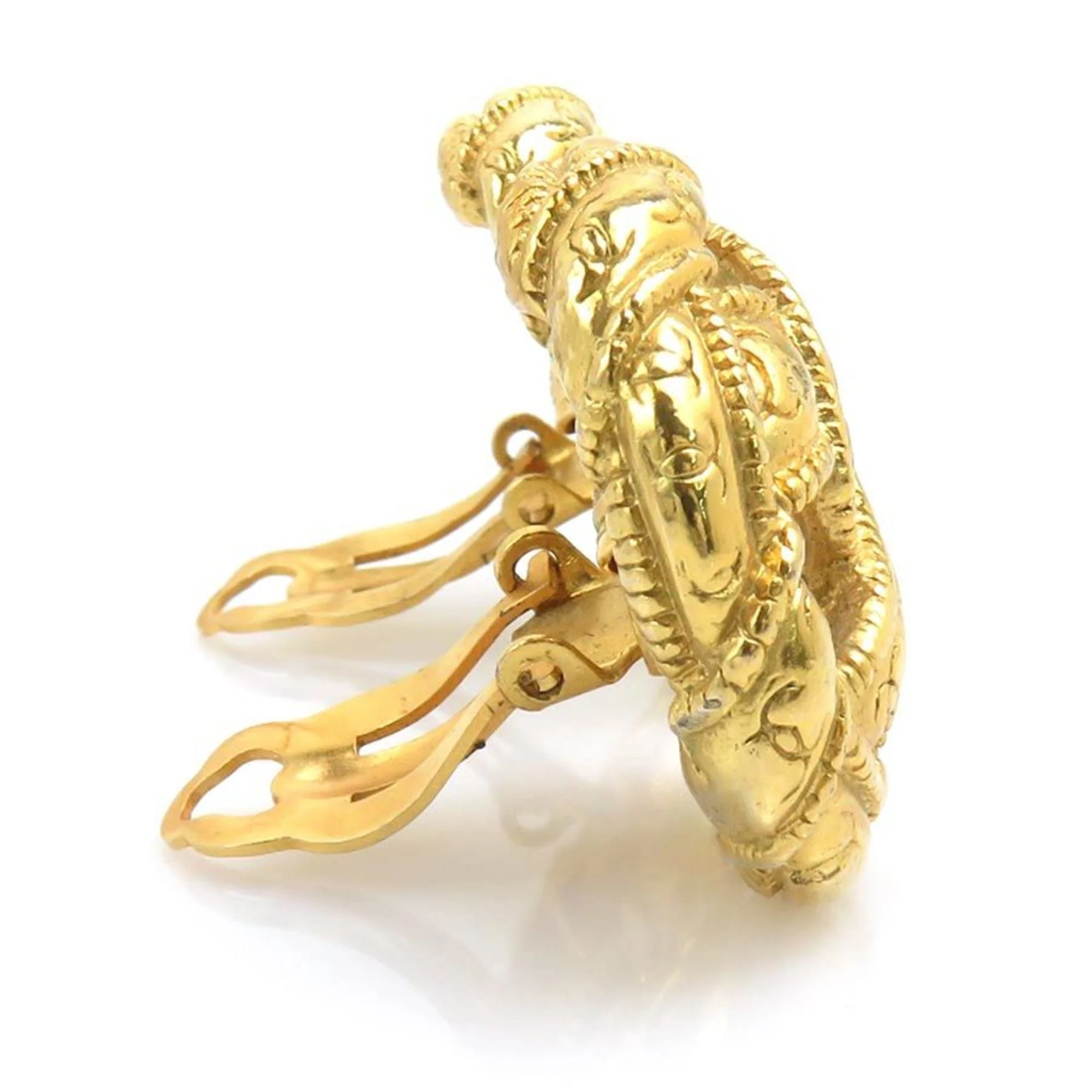 CC Logo Clip-On Earrings Gold-Tone Metal Gold-Tone Metal - Image 2