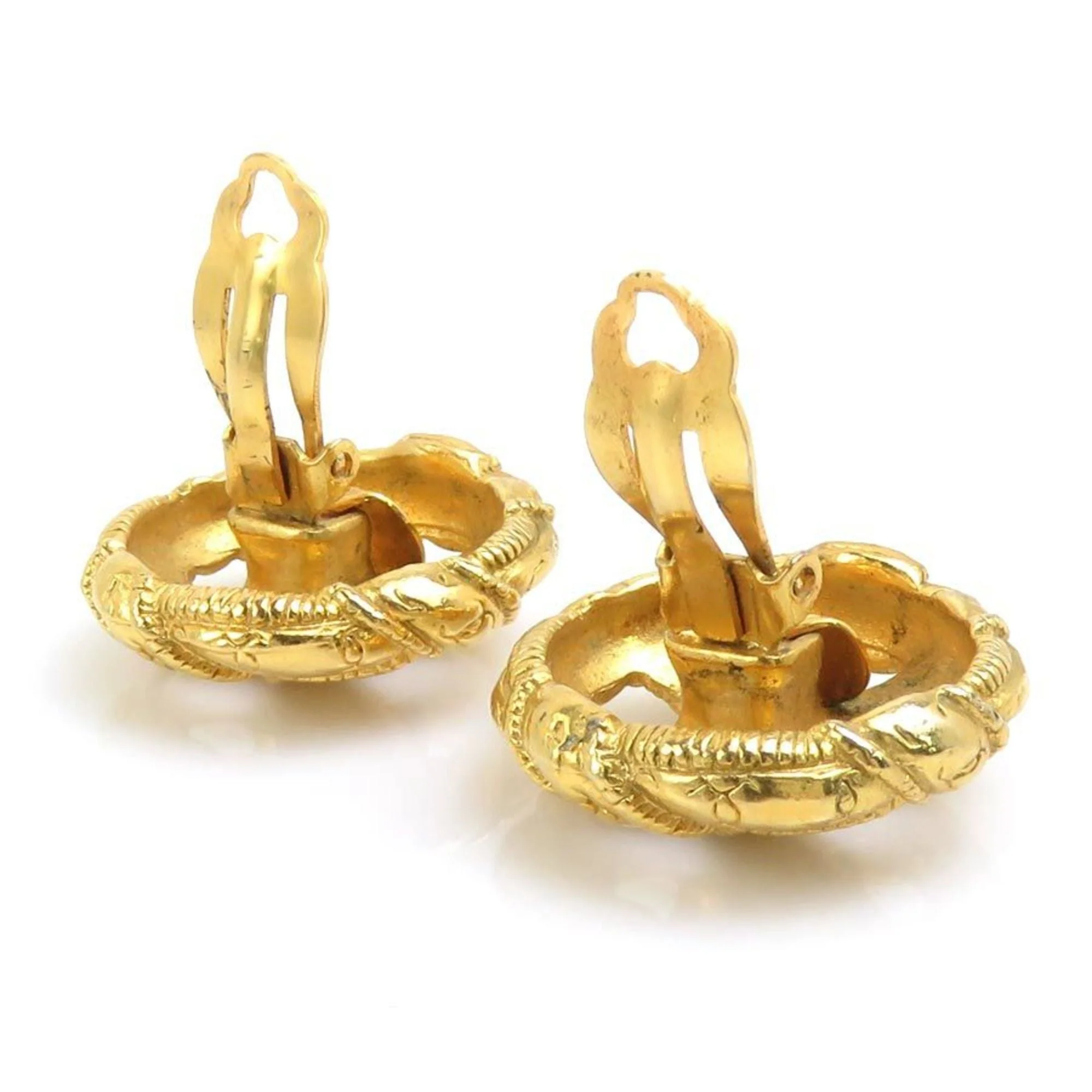 CC Logo Clip-On Earrings Gold-Tone Metal Gold-Tone Metal - Image 4