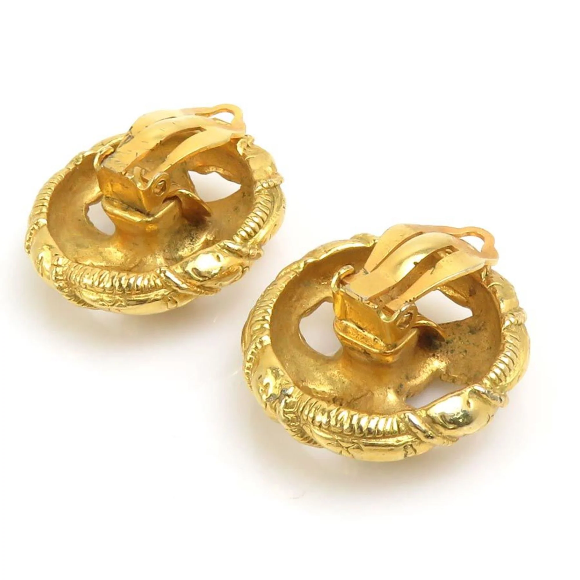 CC Logo Clip-On Earrings Gold-Tone Metal Gold-Tone Metal - Image 7