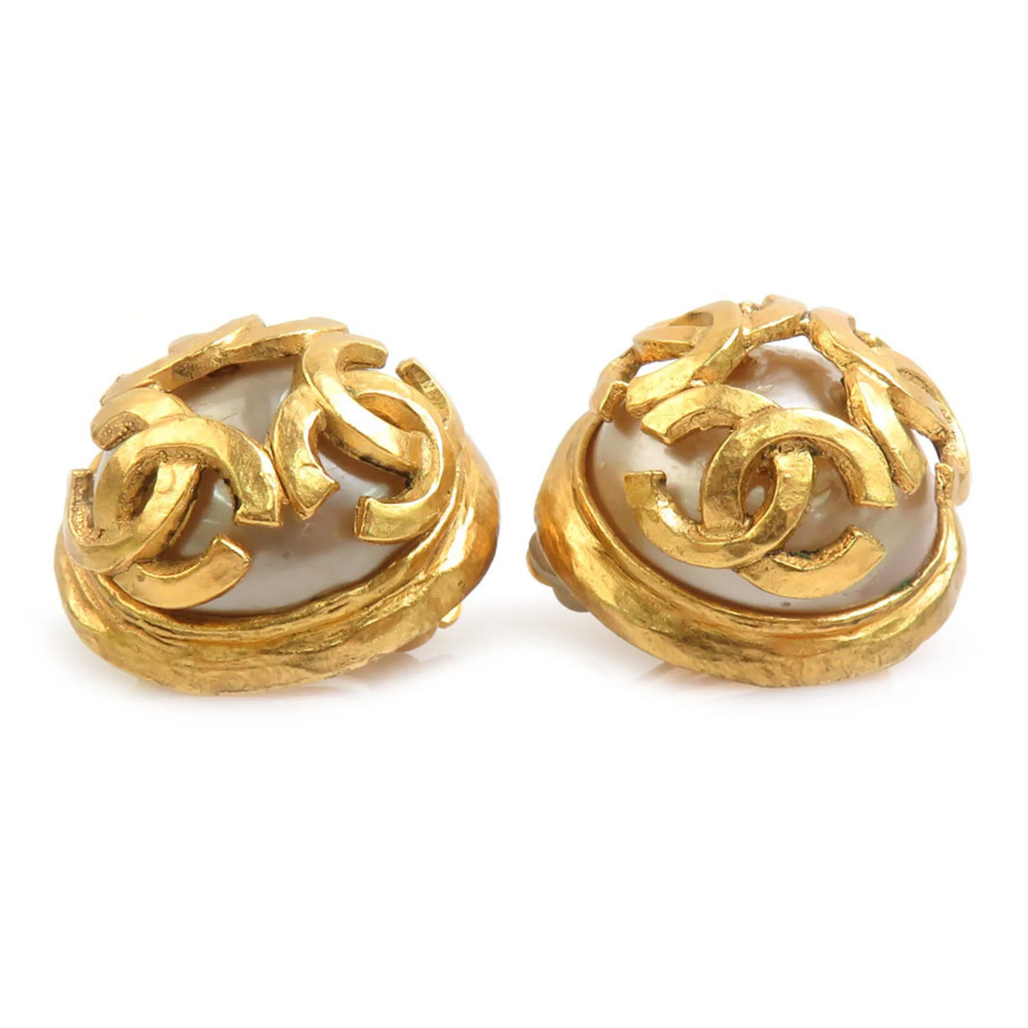 CC Logo Clip-On Earrings Gold-Tone Metal Gold-Tone Metal - Image 2