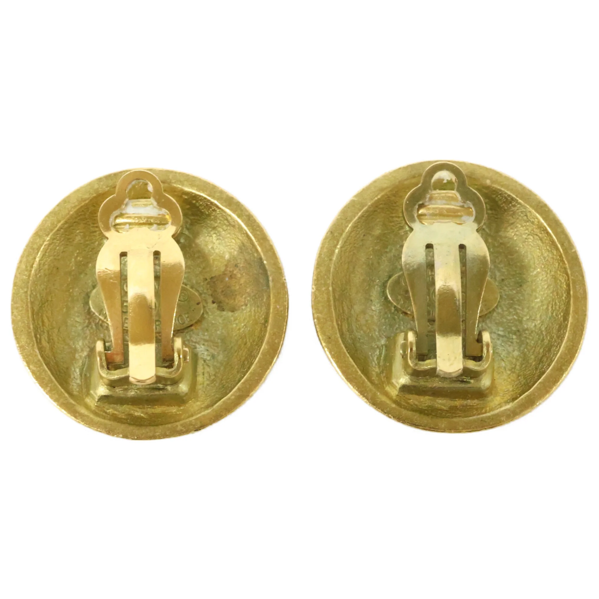 CC Logo Clip-On Earrings Gold-Tone Metal Gold-Tone Metal - Image 6